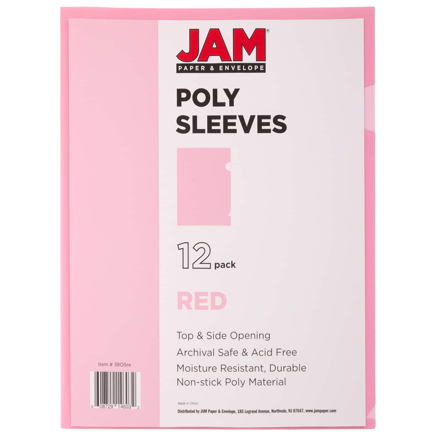 JAM Paper 9" x 11.5" Plastic Sleeve Page Protectors, 12ct.