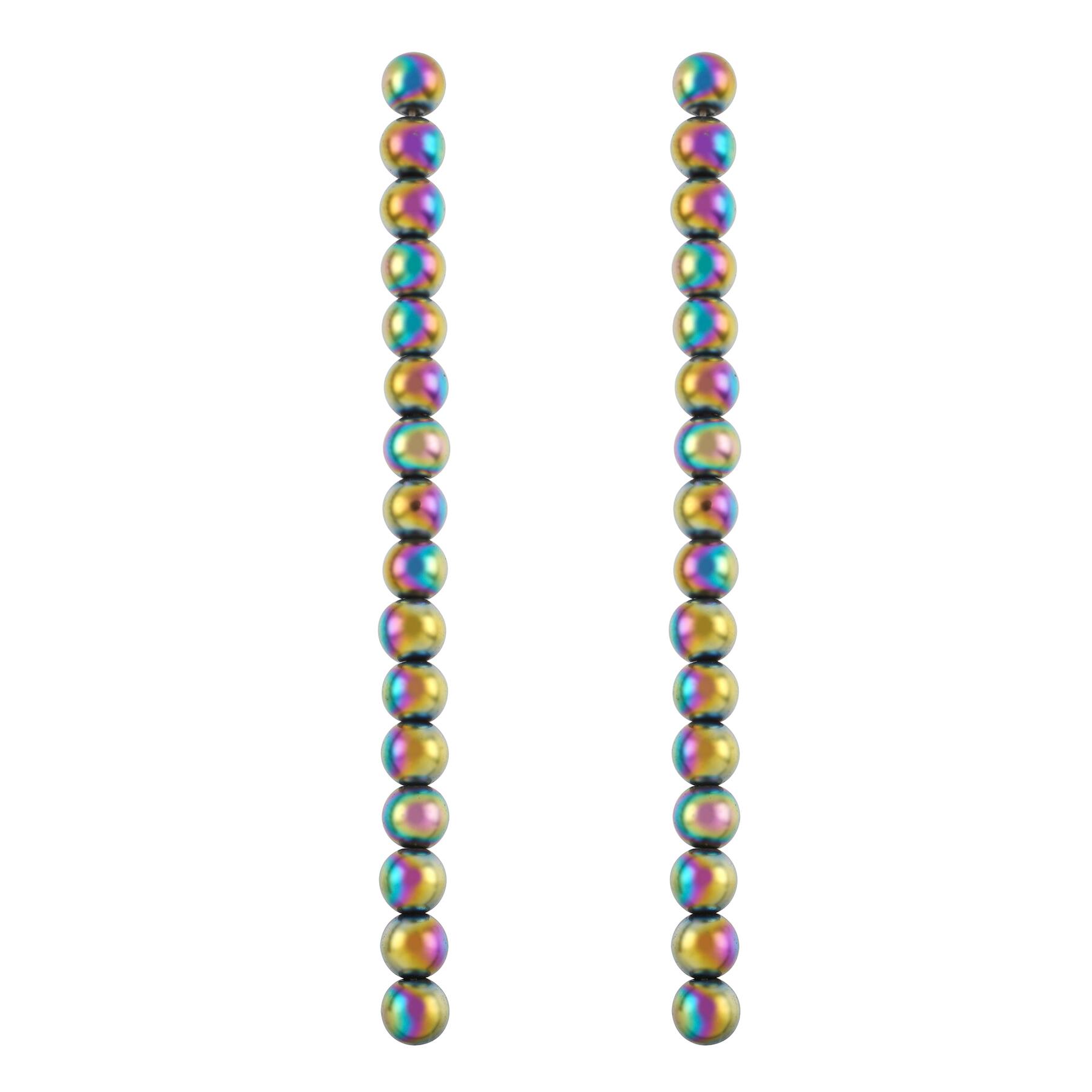 12 Pack: Rainbow Reconstituted Hematite Round Beads by Bead Landing™