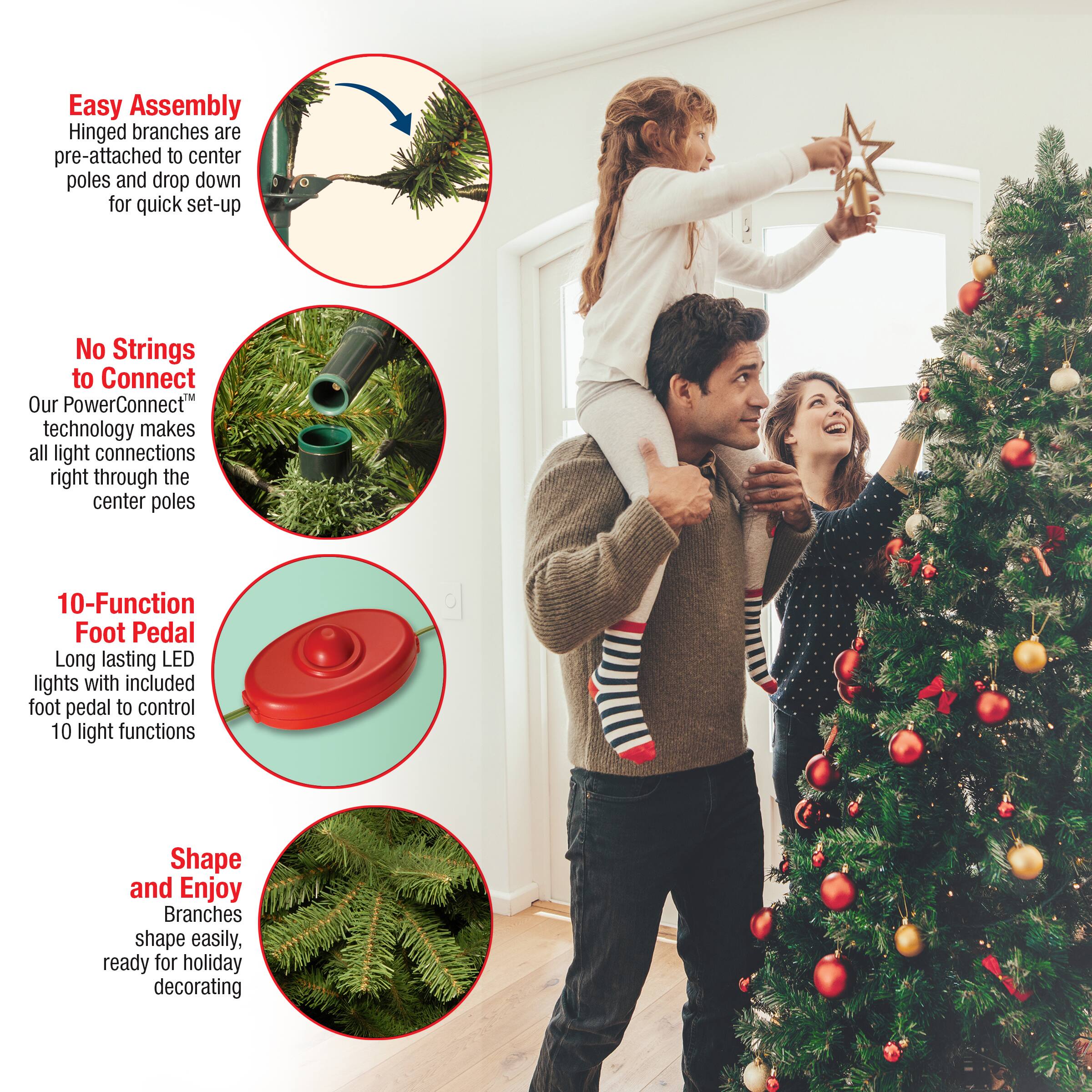 7.5ft. Pre-Lit Downswept Douglas® Fir Tree, Dual Color LED Lights