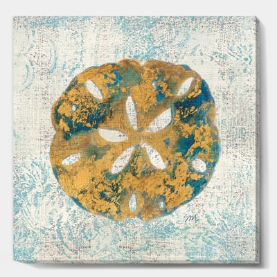 Designart - Coastal Pastel seashells II - Vintage Nautical Canvas Artwork in Blue | 16" x 16" | Michaels®