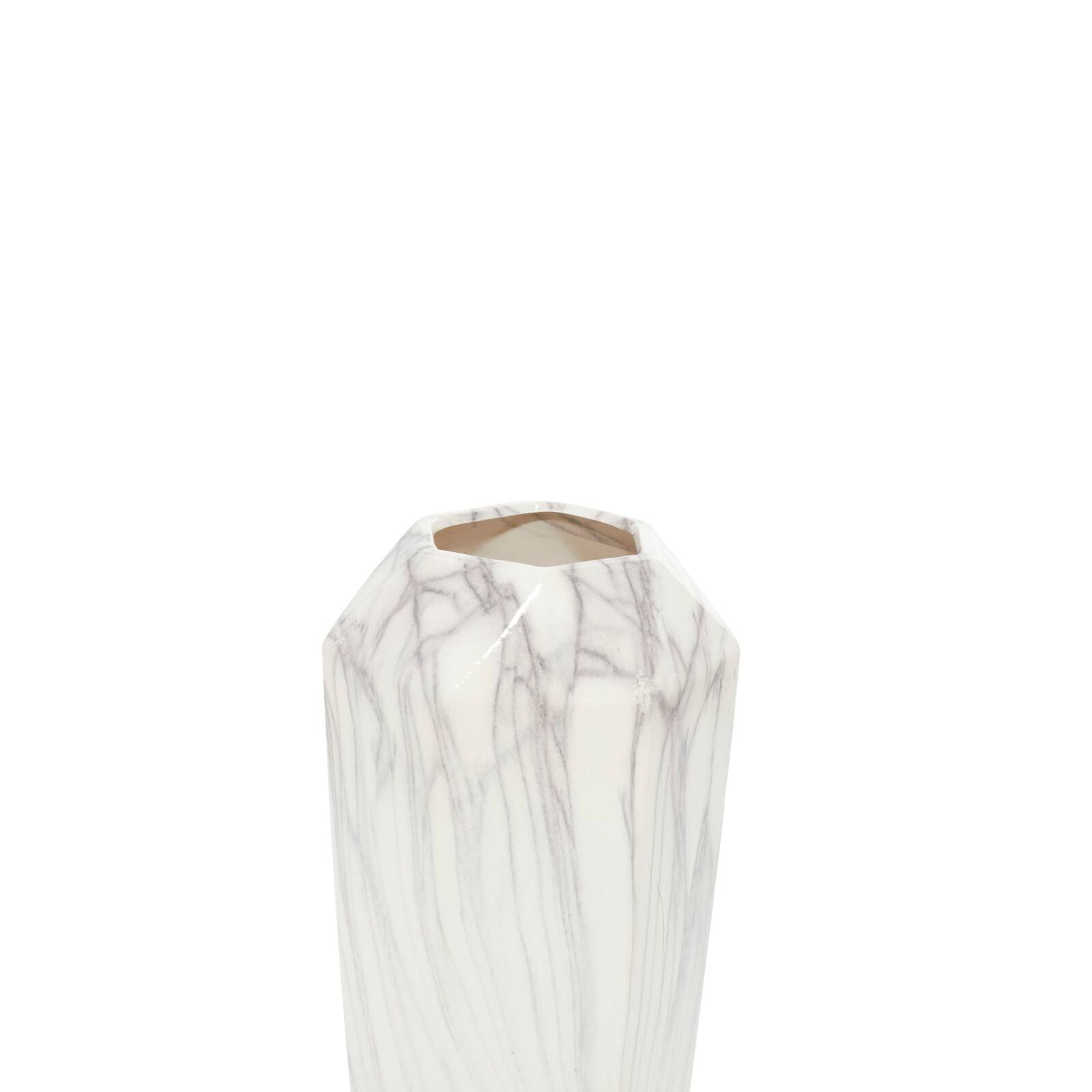 14&#x22; White Ceramic Contemporary Vase