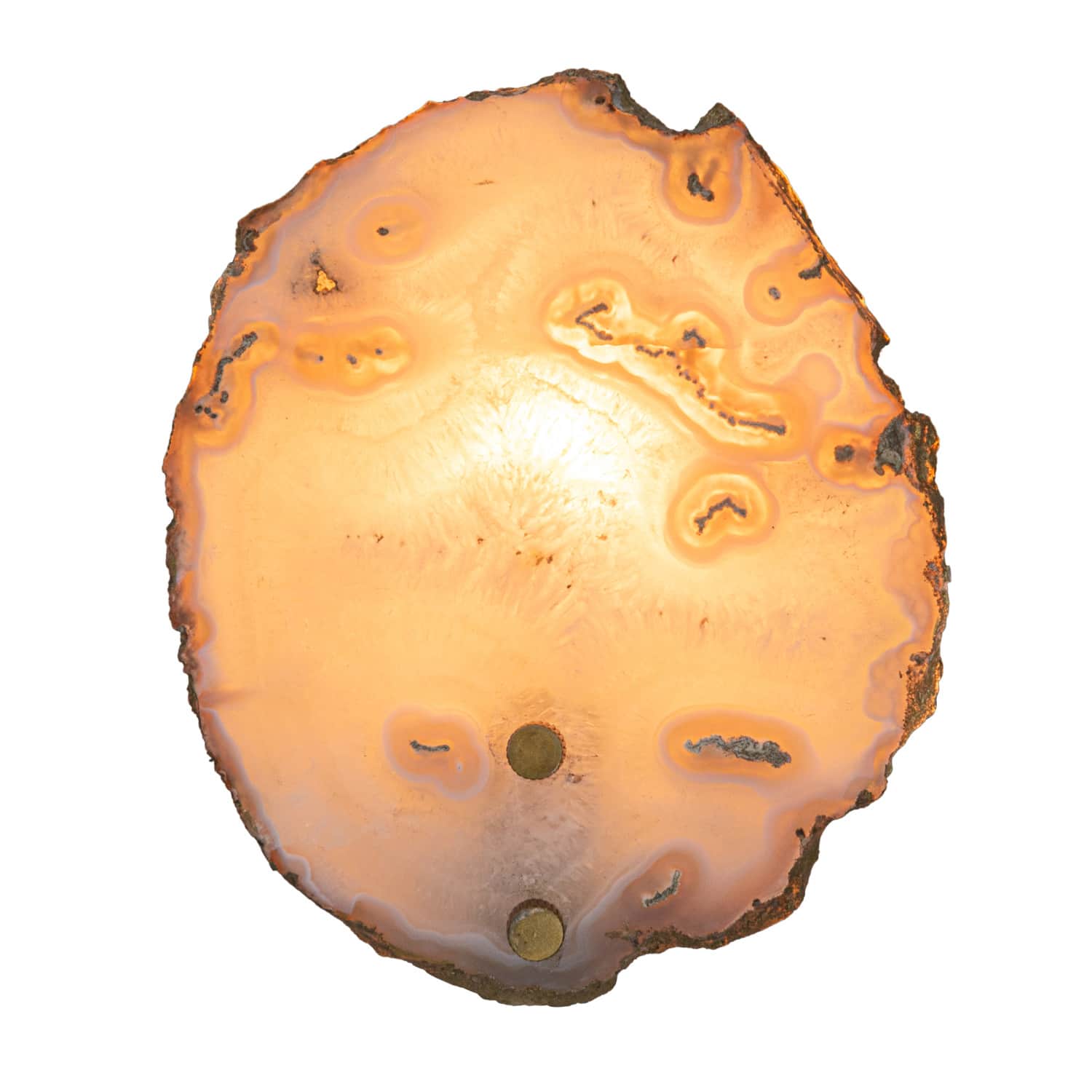 Hello Honey® 6" Natural & Brass Finish Agate & Metal Wall Lamp