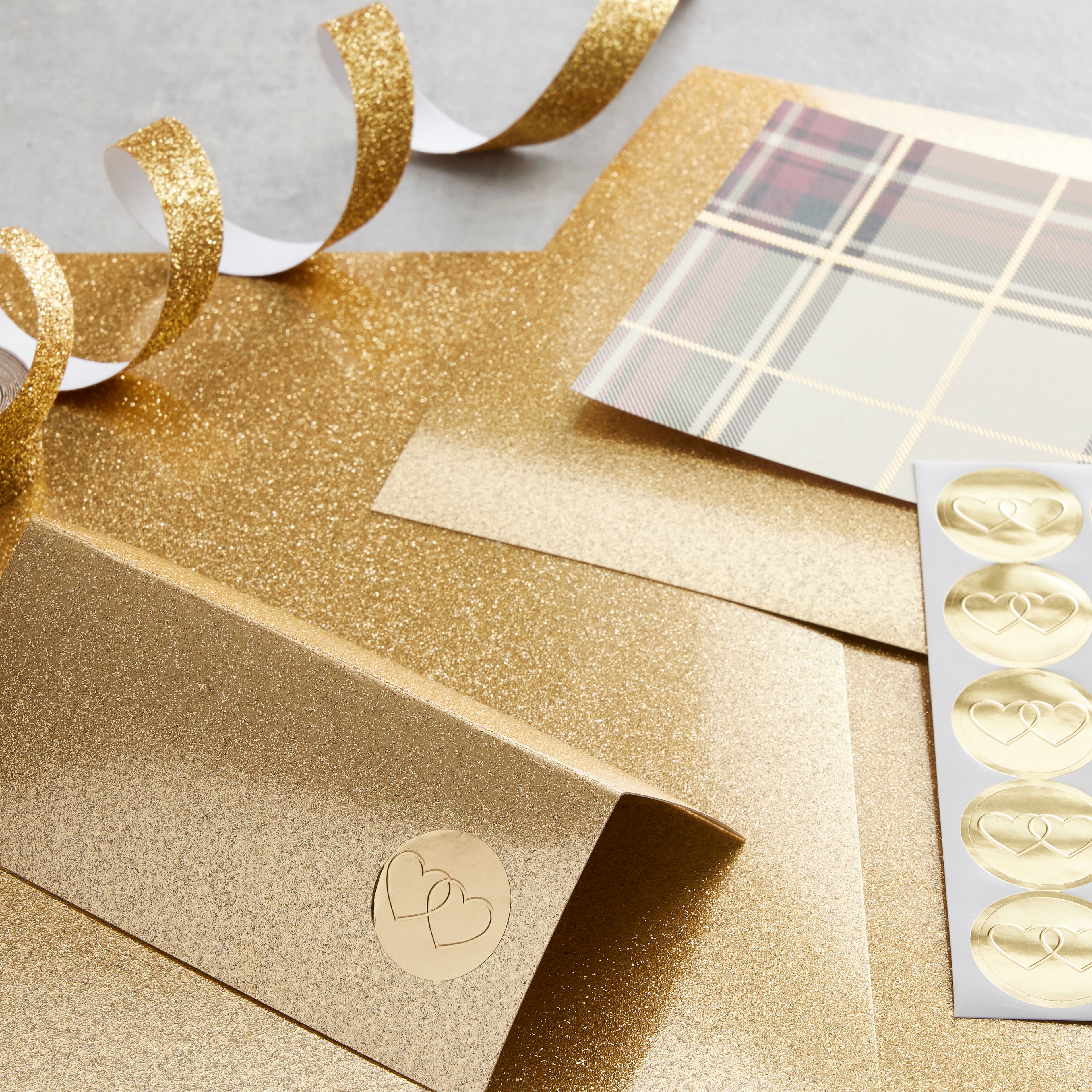 30 Pack: Gold Slick Glitter Paper by Recollections&#xAE;, 12&#x22; x 12&#x22;