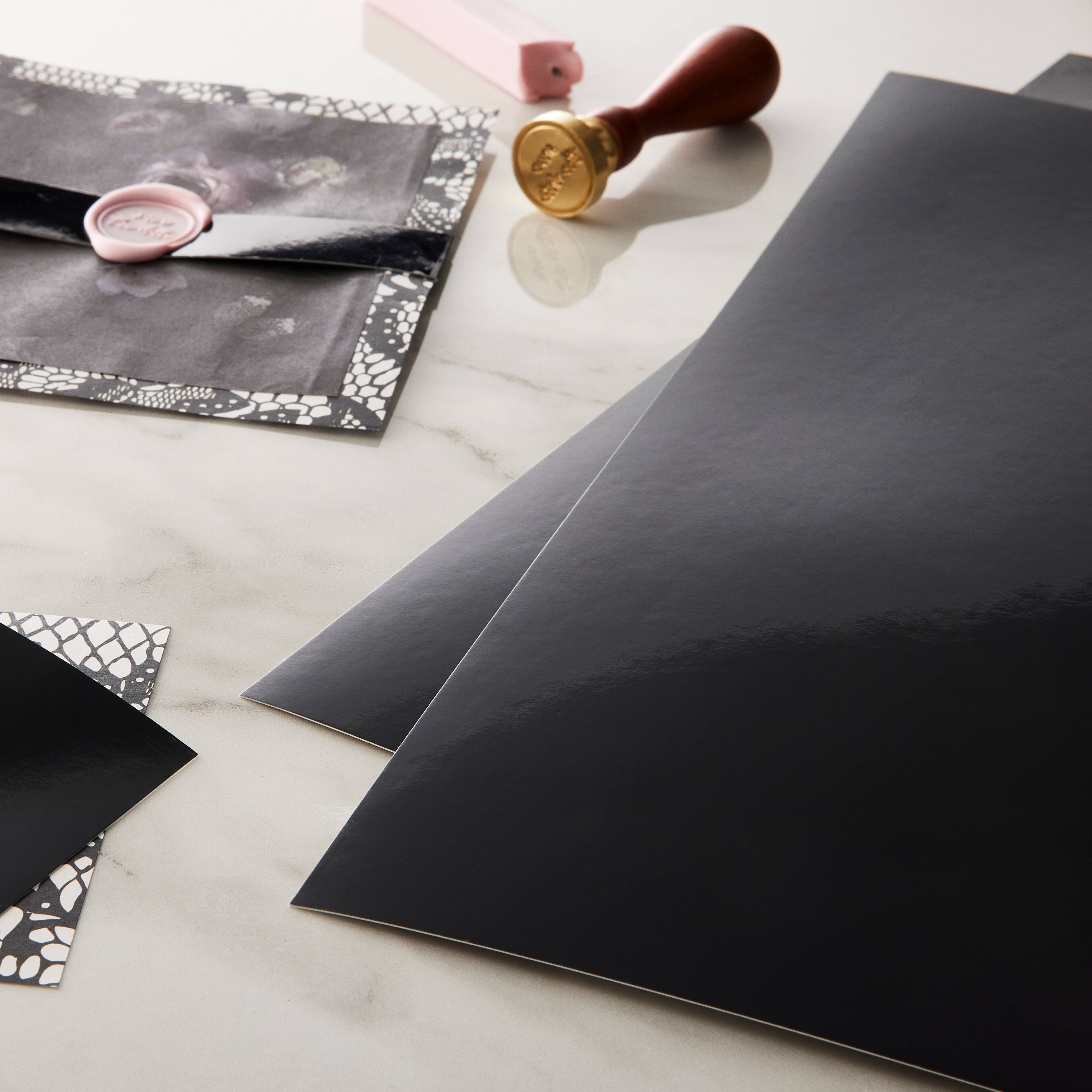 30 Pack: Black Glossy Paper by Recollections®, 12" x 12"