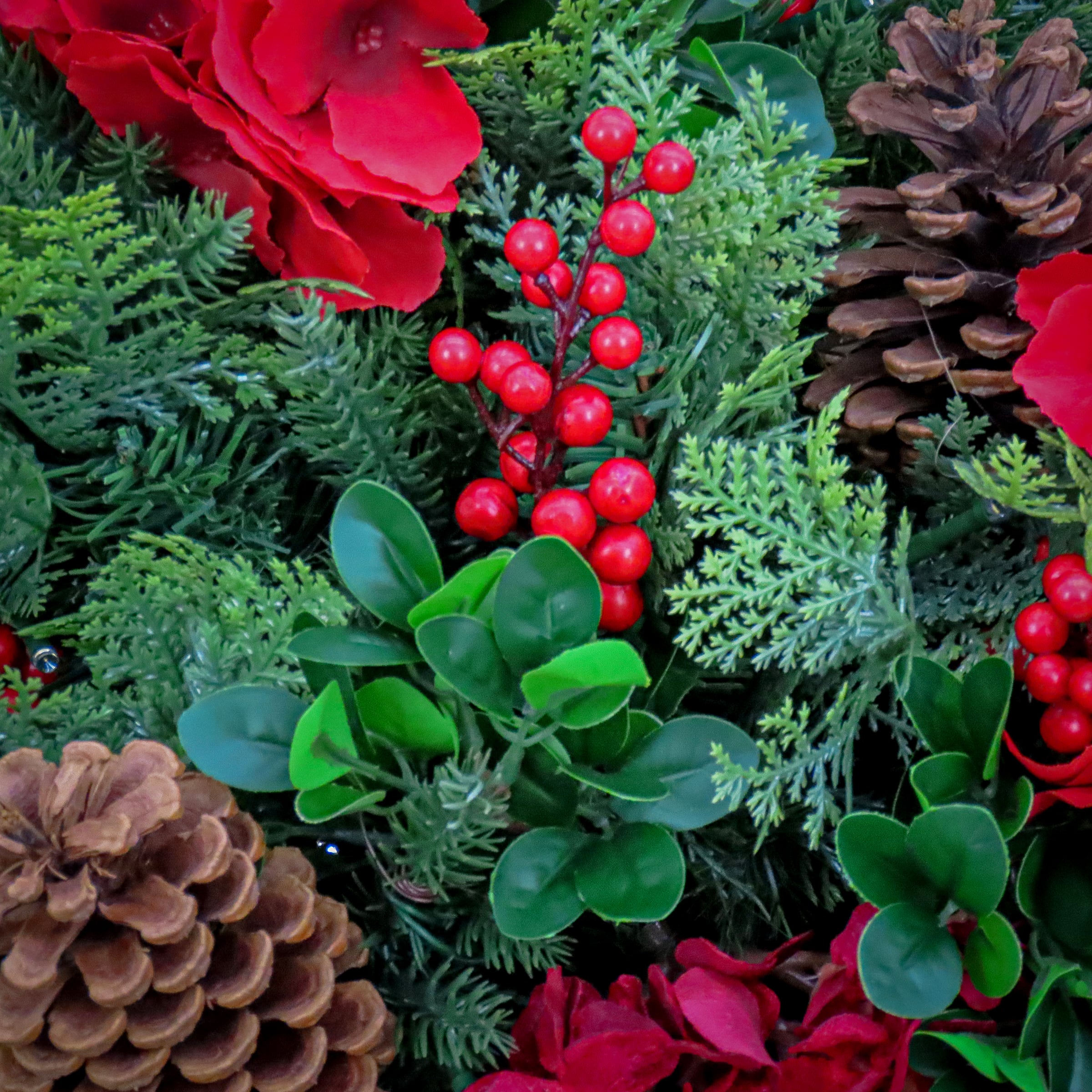 LED Lit Hydrangea & Berry Arrangement