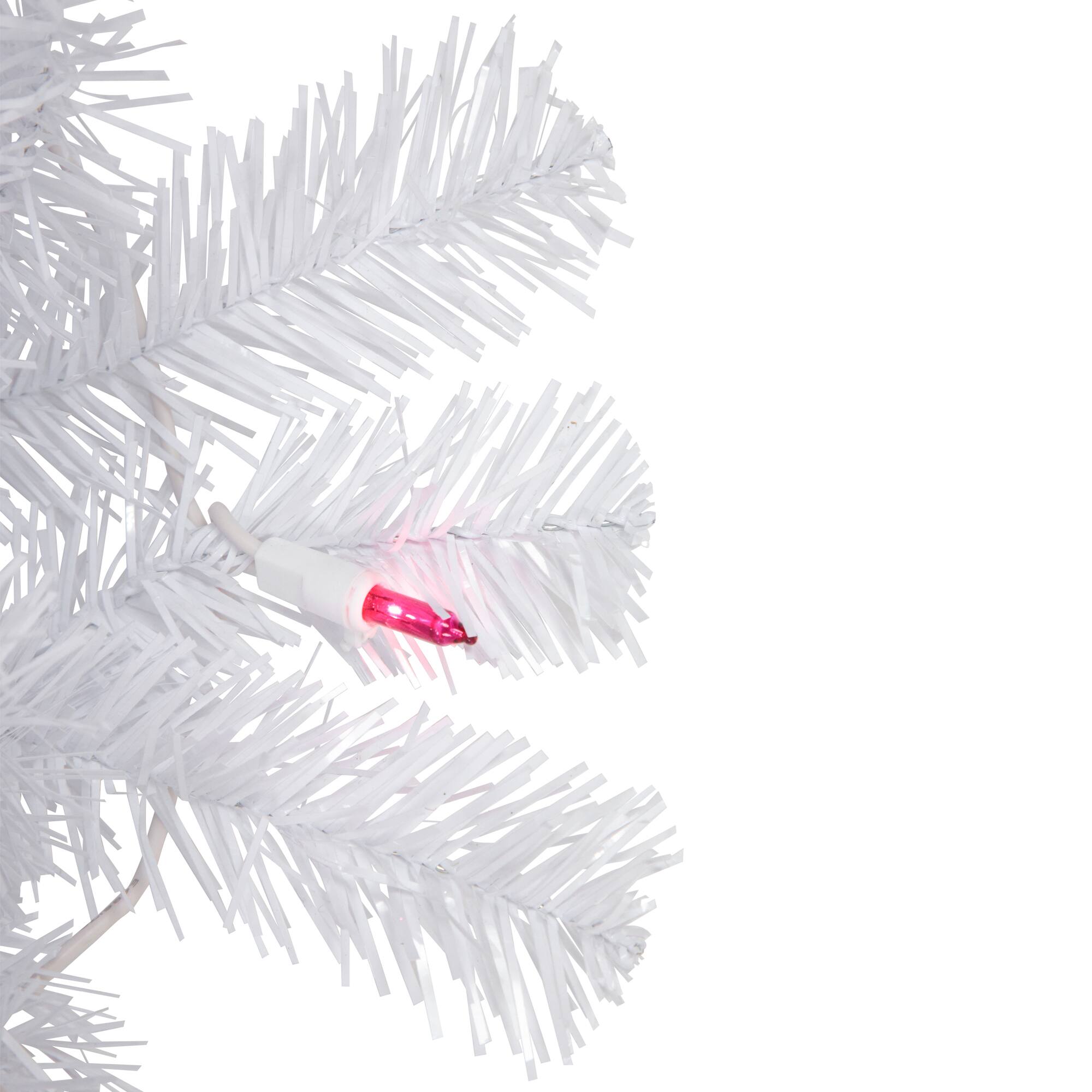 6.5ft. Pre-Lit Woodbury White Pine Artificial Christmas Tree, Pink Lights