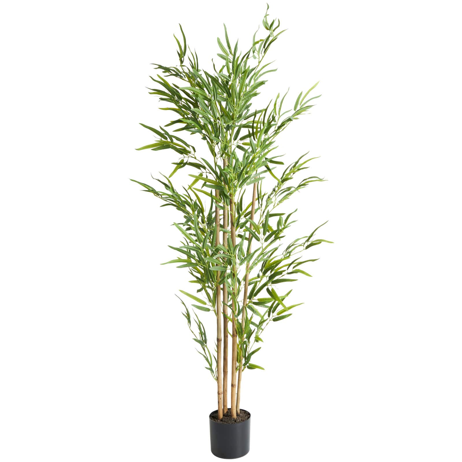 5ft. Green Bamboo Artificial Tree with Black Pot