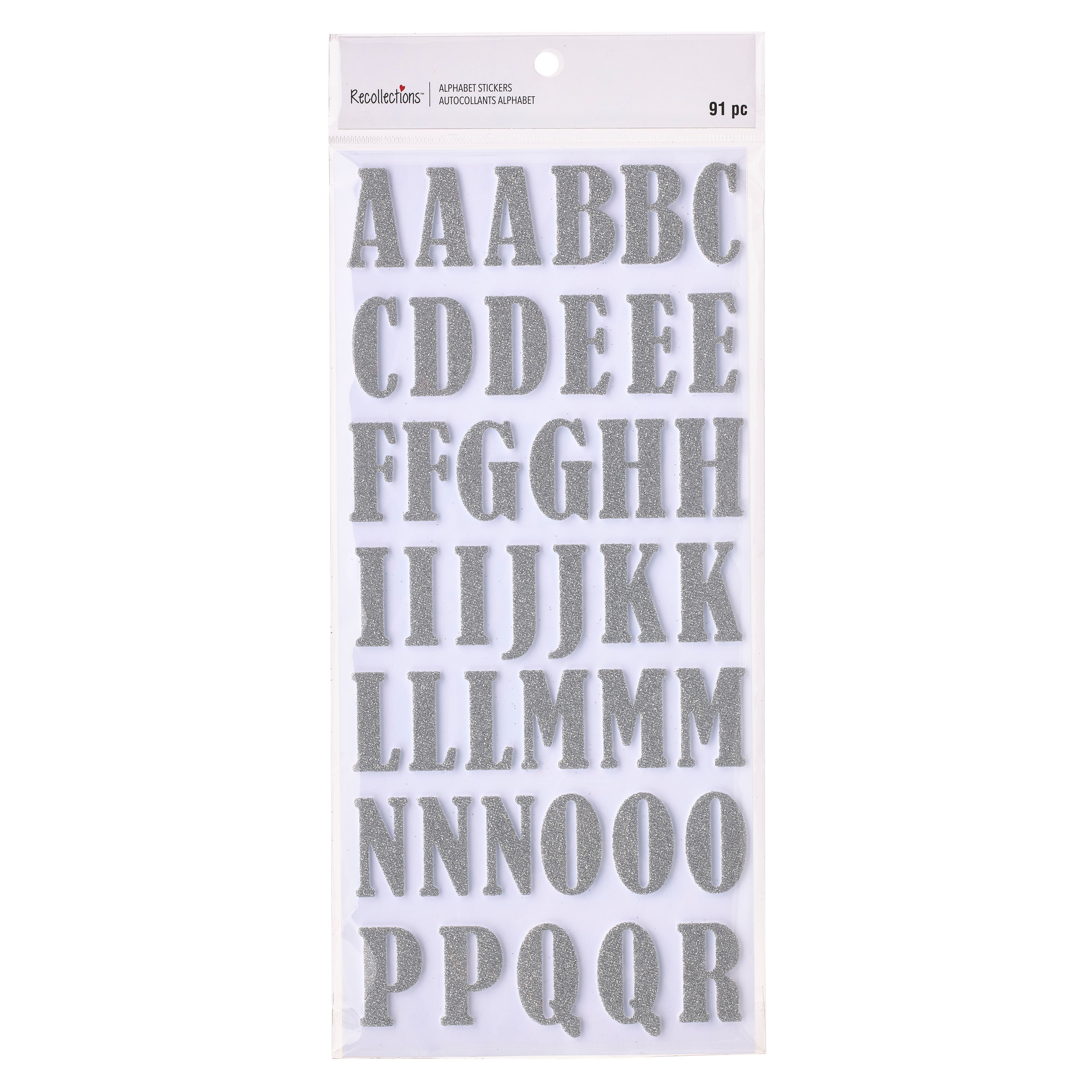 12 Pack: Silver Large Alphabet Glitter Stickers by Recollections™