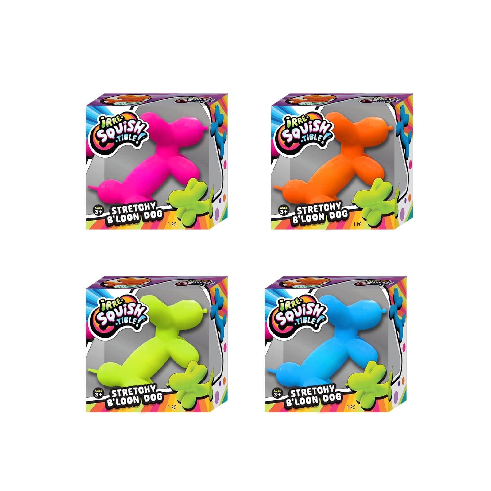Assorted Ja-Ru&#xAE; Irre-Squishtible!&#x2122; Stretchy B&#x27;Loon Dog