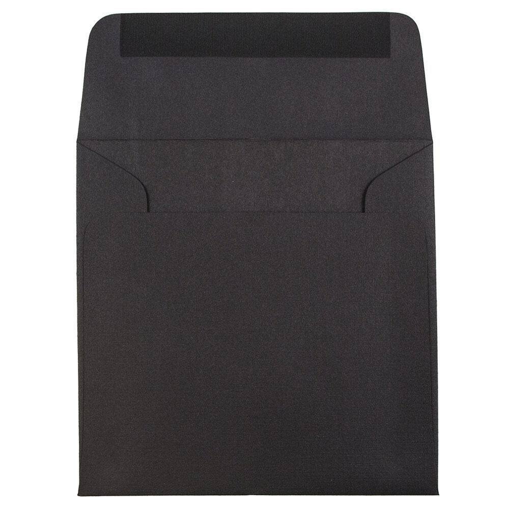 JAM Paper Black Linen Square Invitation Envelopes, 25ct.