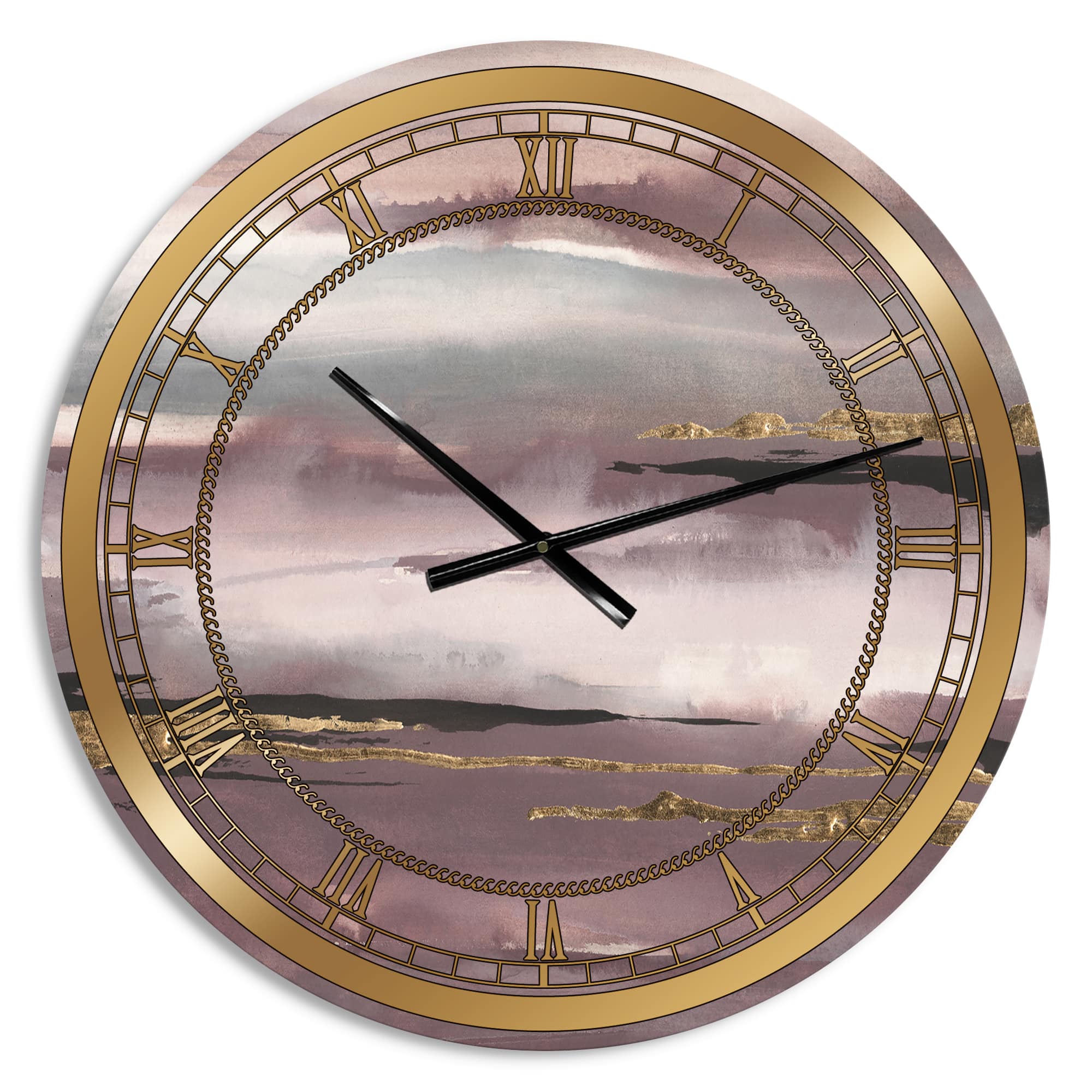 Designart &#x27;Purple Glam Storm Iv Glam Wall Clock