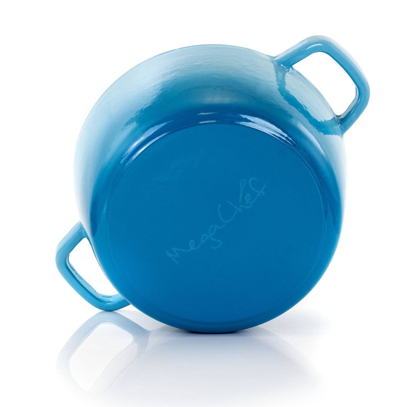 MegaChef Blue Enameled Cast Iron Casserole