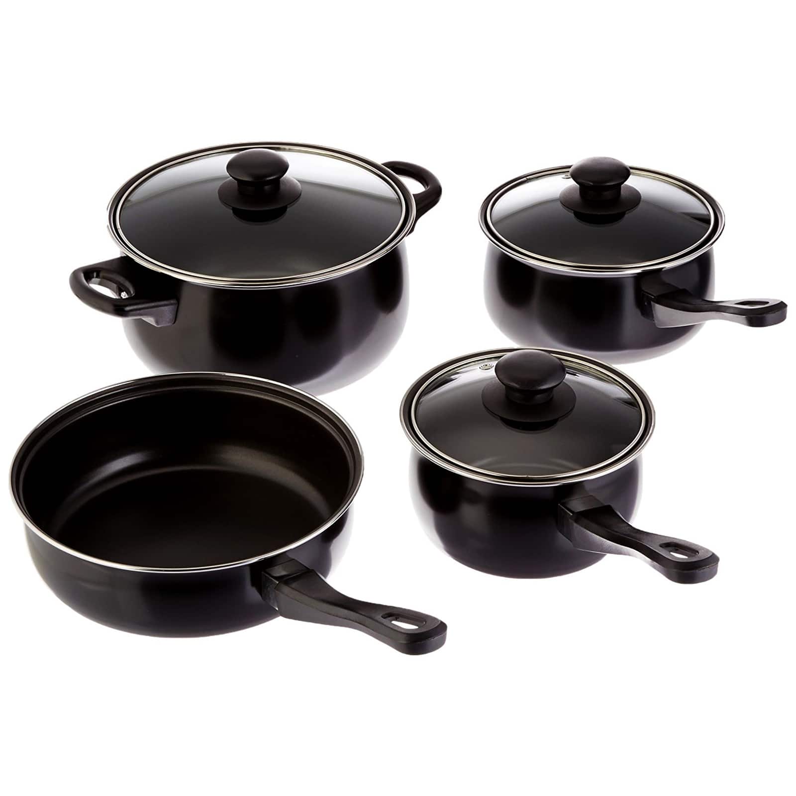 Gibson Home® Chef Du Jour 7-Piece Black Carbon Steel Nonstick Cookware Set