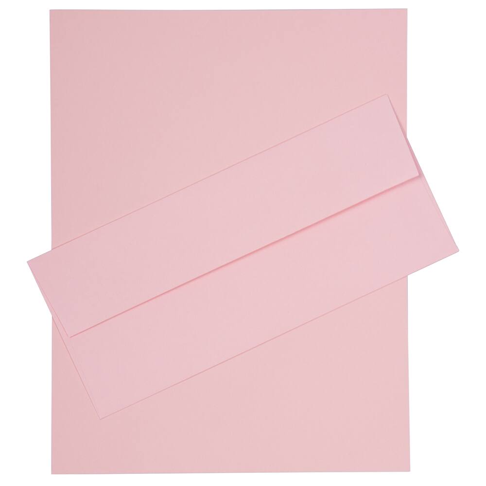 JAM Paper 8" x 11.5" Letter Paper & Envelopes #10 Business Stationery Set, 50ct. in Baby Pink Pastel | Michaels®