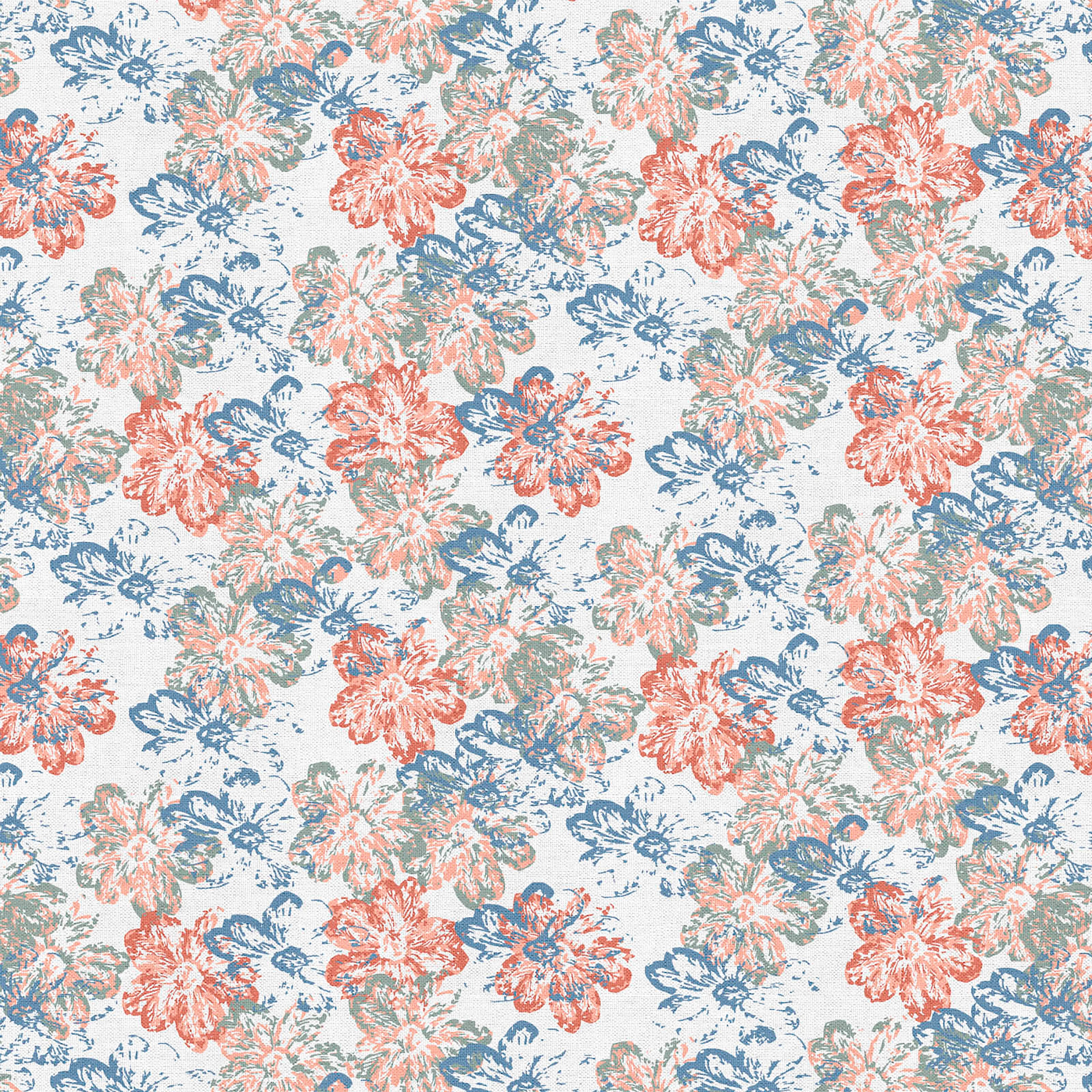 Fabric Editions White Flourish Garden Cotton Fabric