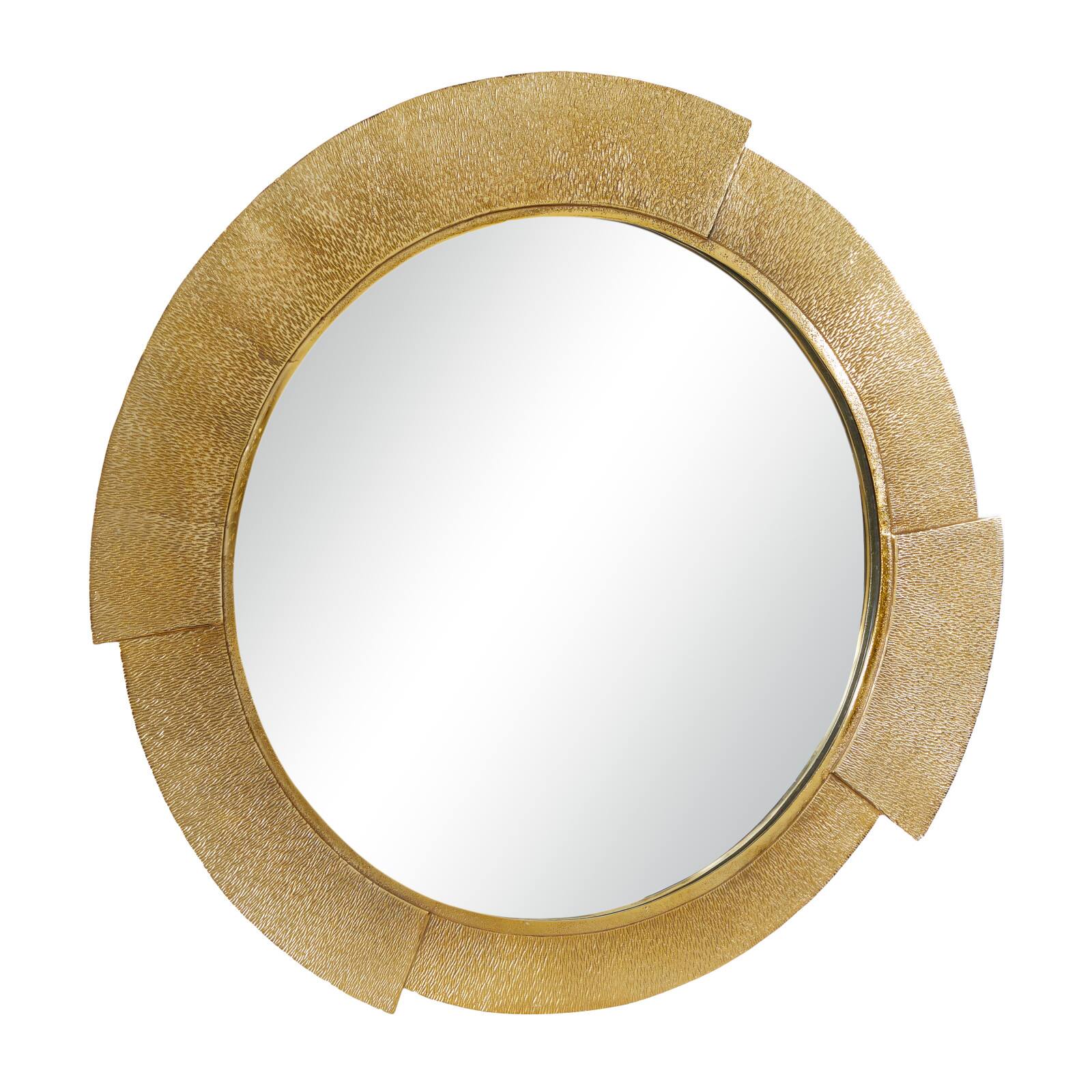 36&#x22; Gold Aluminum Contemporary Round Wall Mirror