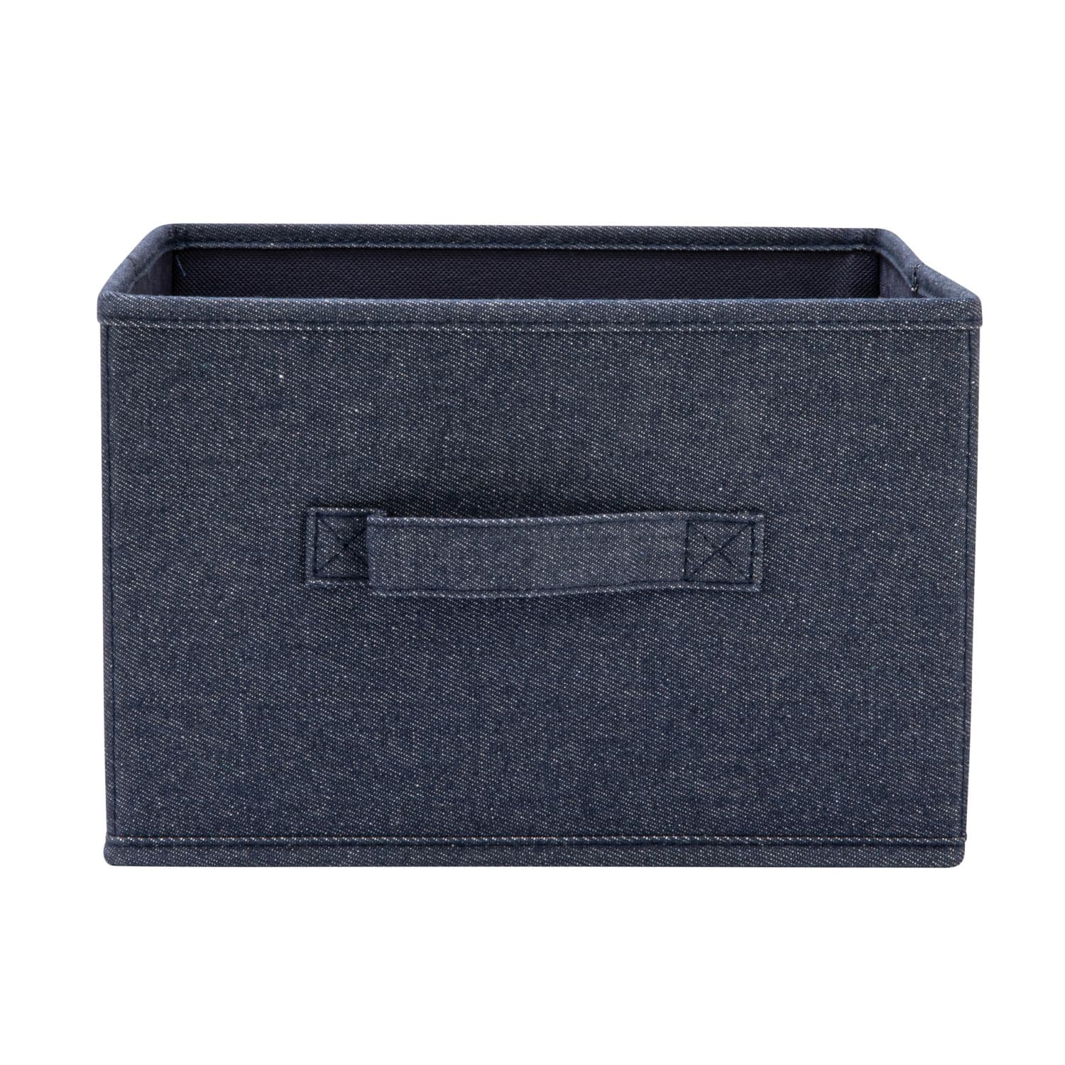 Household Essentials 7.5&#x22; Denim Blue Collapsible Cotton Blend Cube Storage Drawer, 2ct.