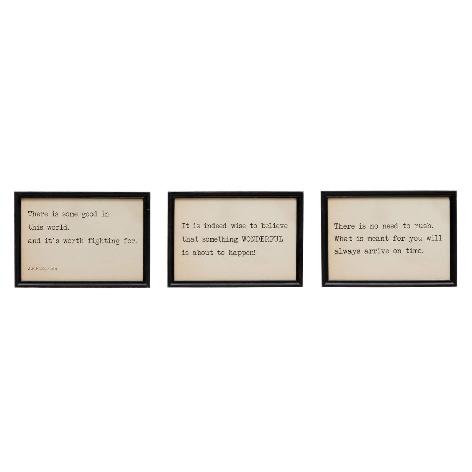 Hello Honey® Inspirational Quotes Wooden Framed Wall Sign Set