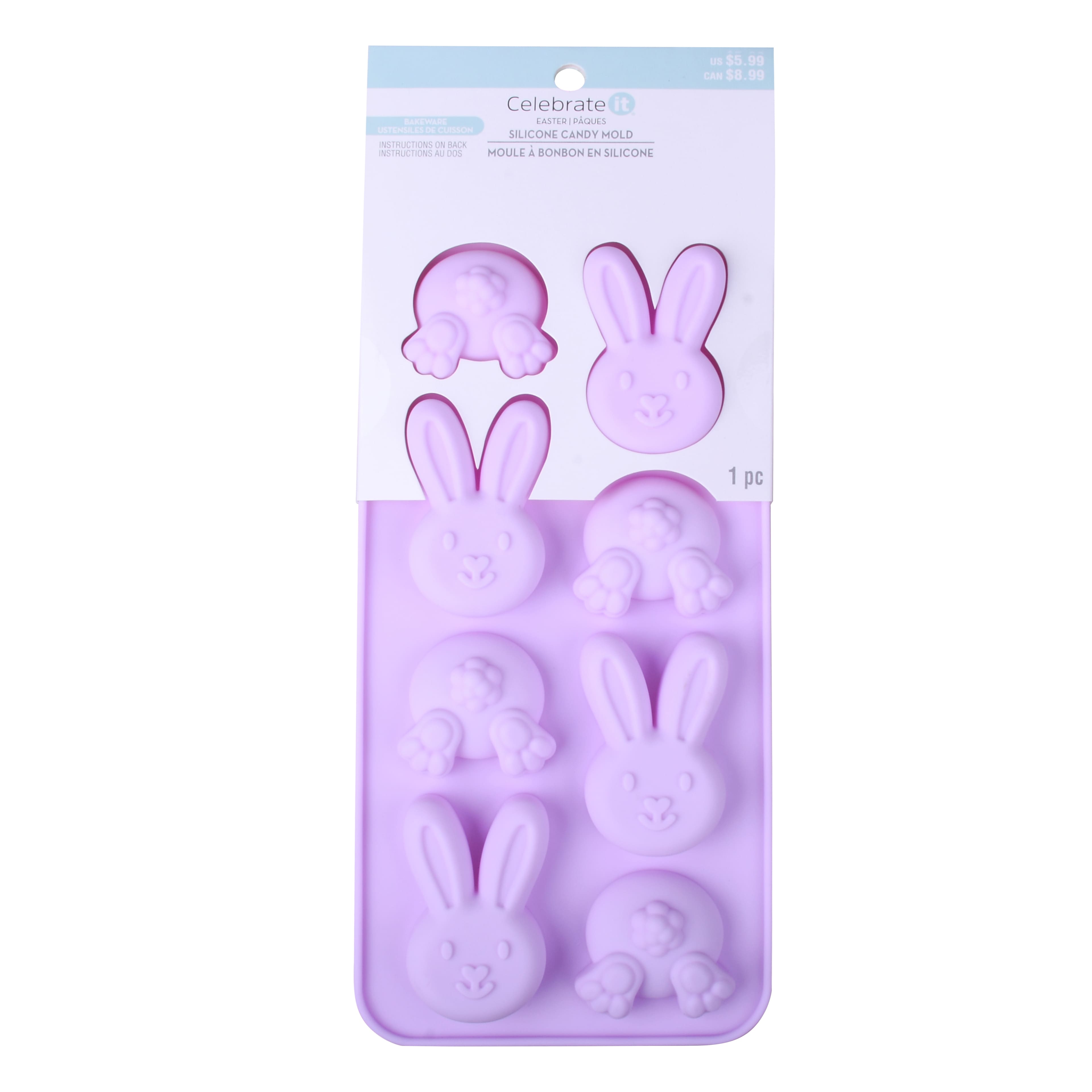 Easter Bunny Heads &#x26; Tails Silicone Candy Mold by Celebrate It&#xAE;