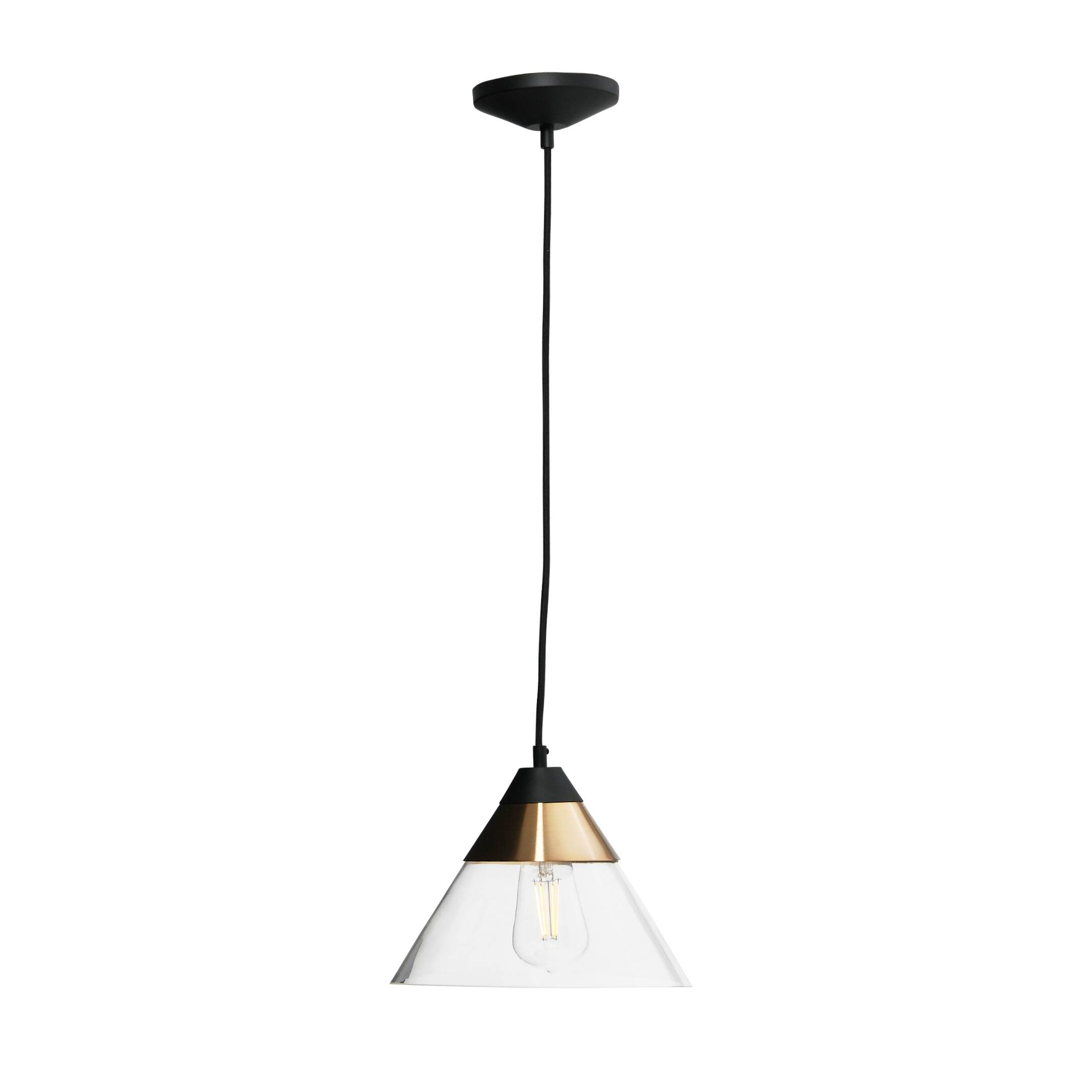 Hello Honey&#xAE; Robert Stevenson Lighting Theo 10&#x22; Matte Black &#x26; Brushed Metal Ceiling Light