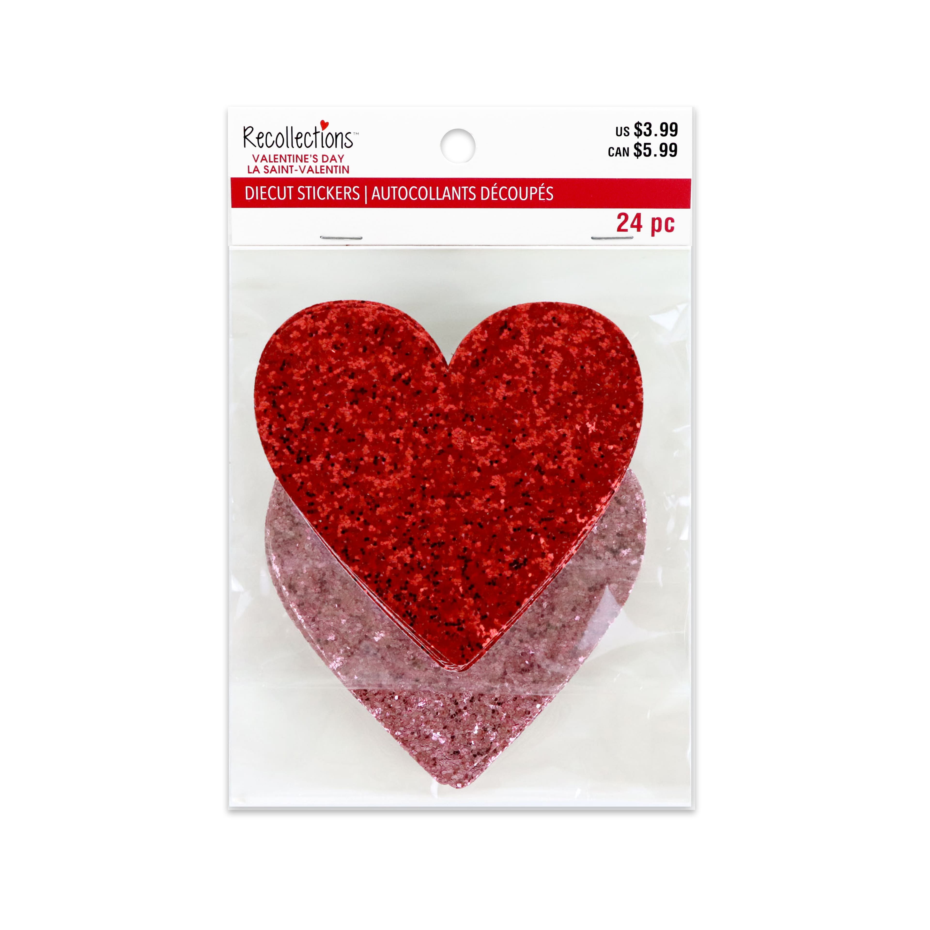 Glitter Heart Diecut Stickers, 24ct. by Recollections&#x2122;