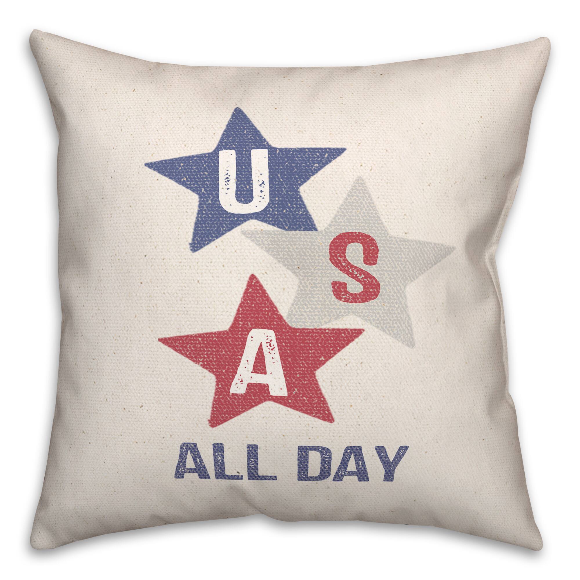 USA All Day Throw Pillow