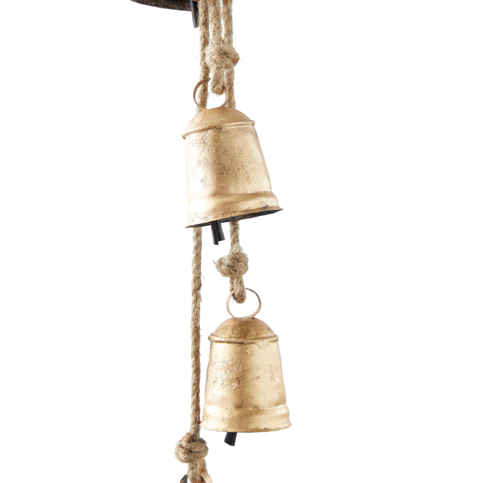 Gold Metal Bohemian Decorative Cow Bell, 4&#x22; x 3&#x22; x 29&#x22;