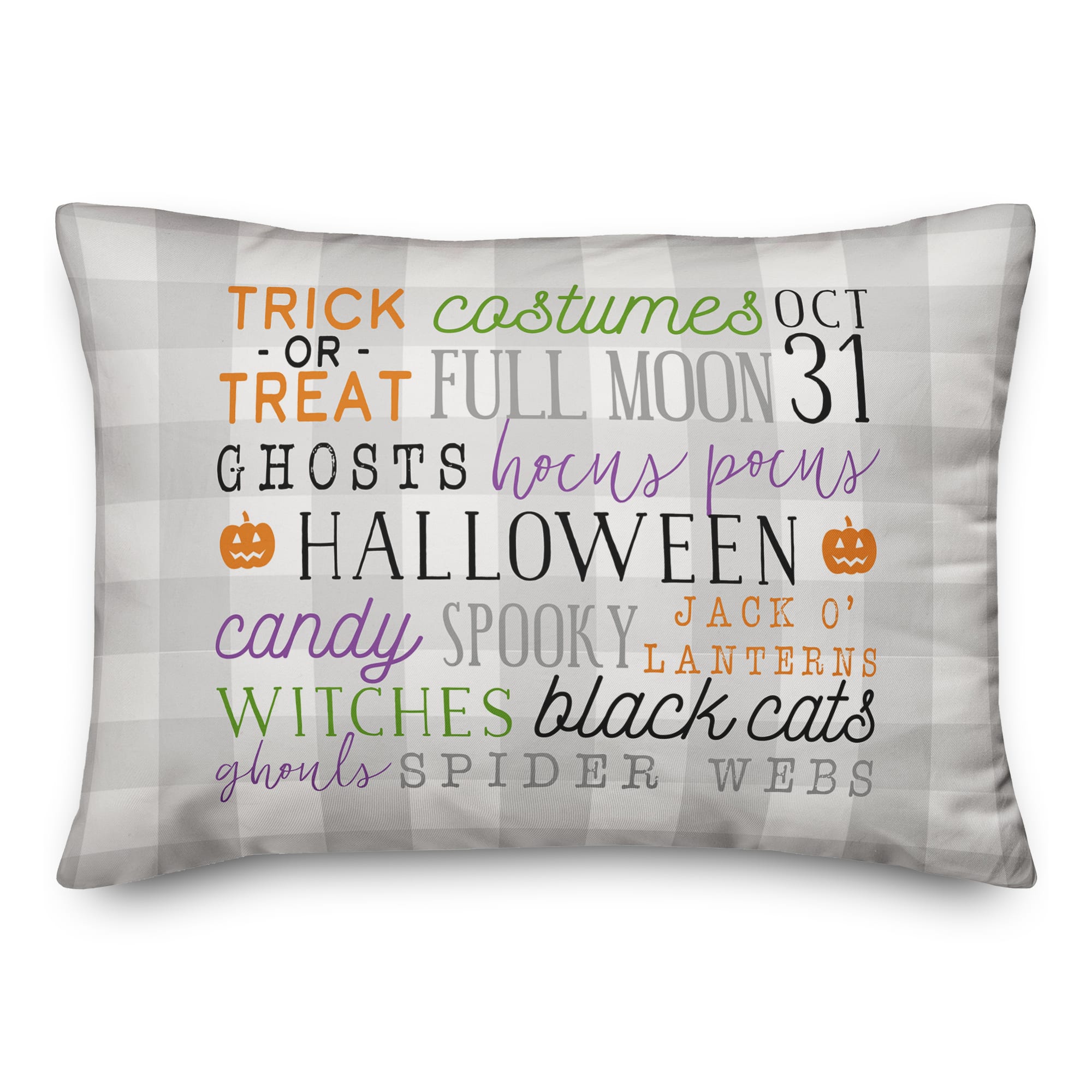 Halloween Words 14&#x22; x 20&#x22; Throw Pillow