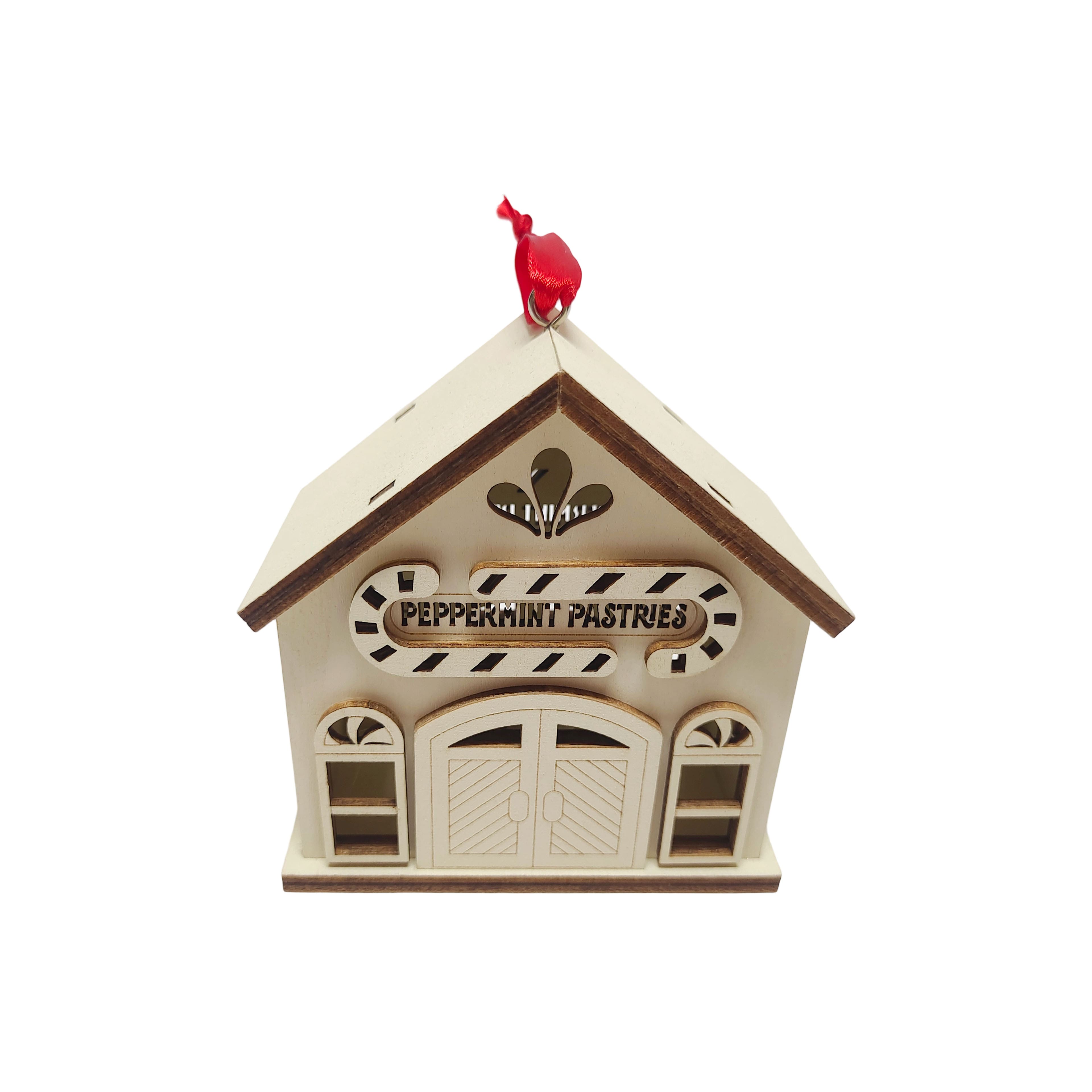 3.75&#x22; Peppermint Pastries Shop DIY LED Wood Ornament by Make Market&#xAE;