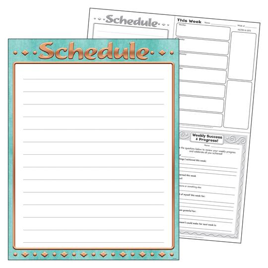 Michaels michael Trend Enterprises® I Heart Metal™ Schedule Learning Chart, 6ct. | Michaels