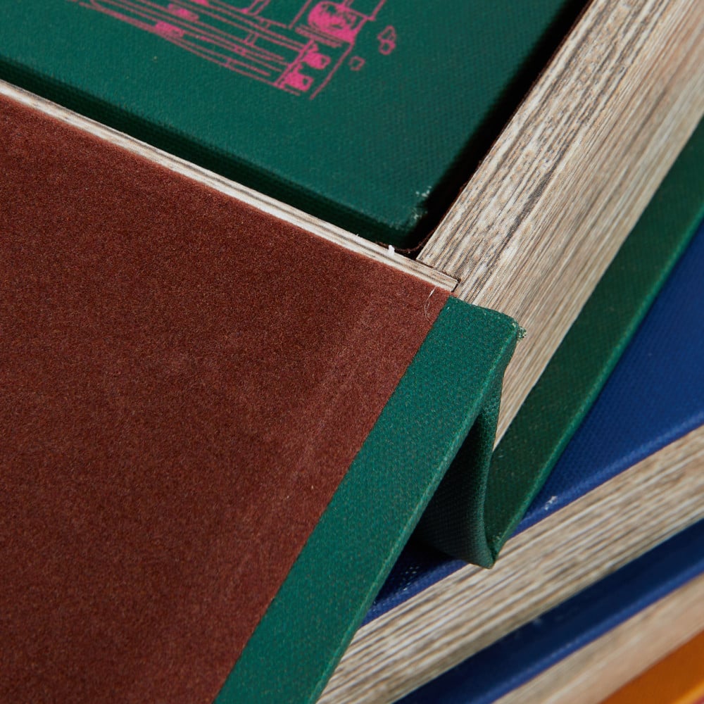 Hello Honey&#xAE; Multicolored Decorative Hard-Sided Canvas Book Storage Boxes, 4ct.