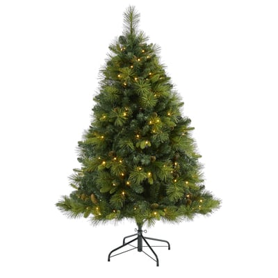 5ft. Pre-Lit North Carolina Mixed Pine Artificial Christmas Tree, Warm ...