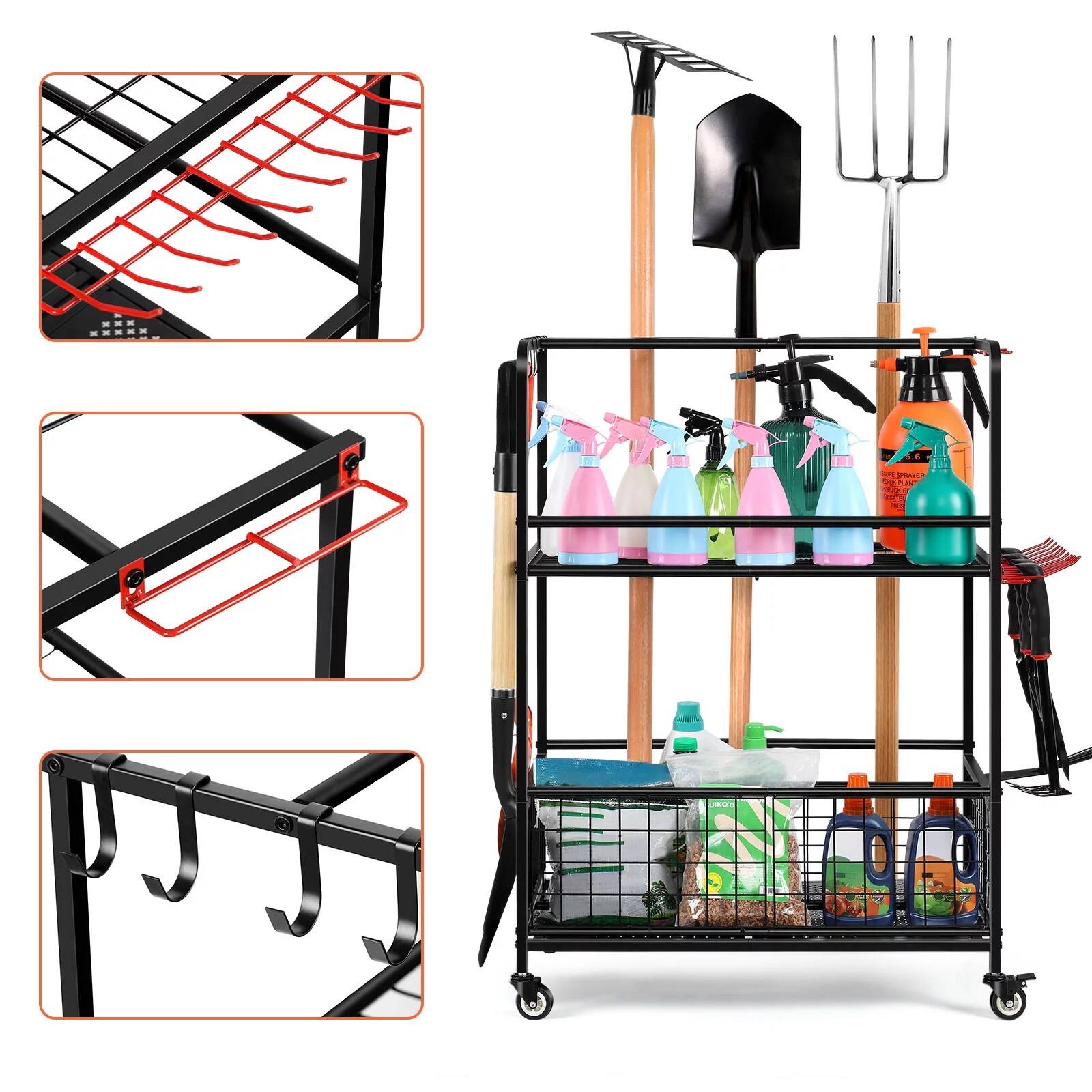 NEX&#x2122; Garden Tool Rolling Storage Organizer