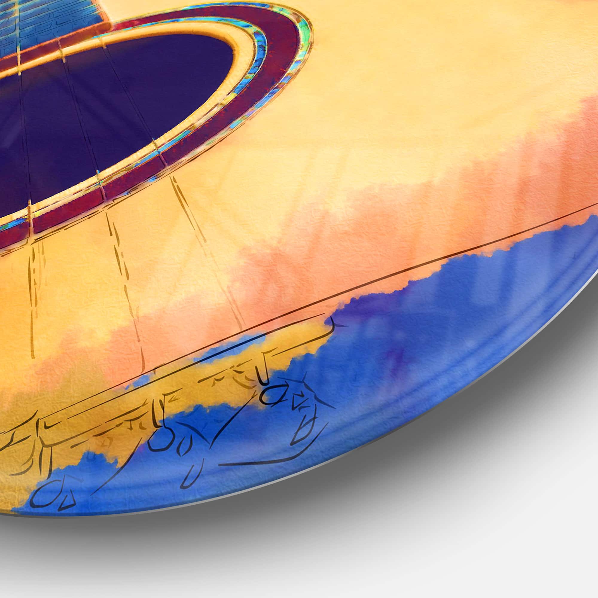 Designart - Listen to the Colorful Music&#x27; Music Metal Circle Wall Art