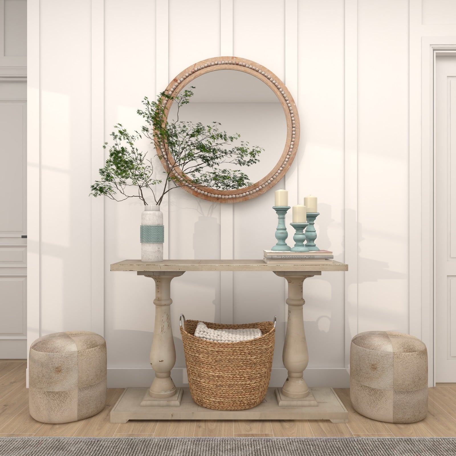 Mango Wood Traditional Candle Holder Set