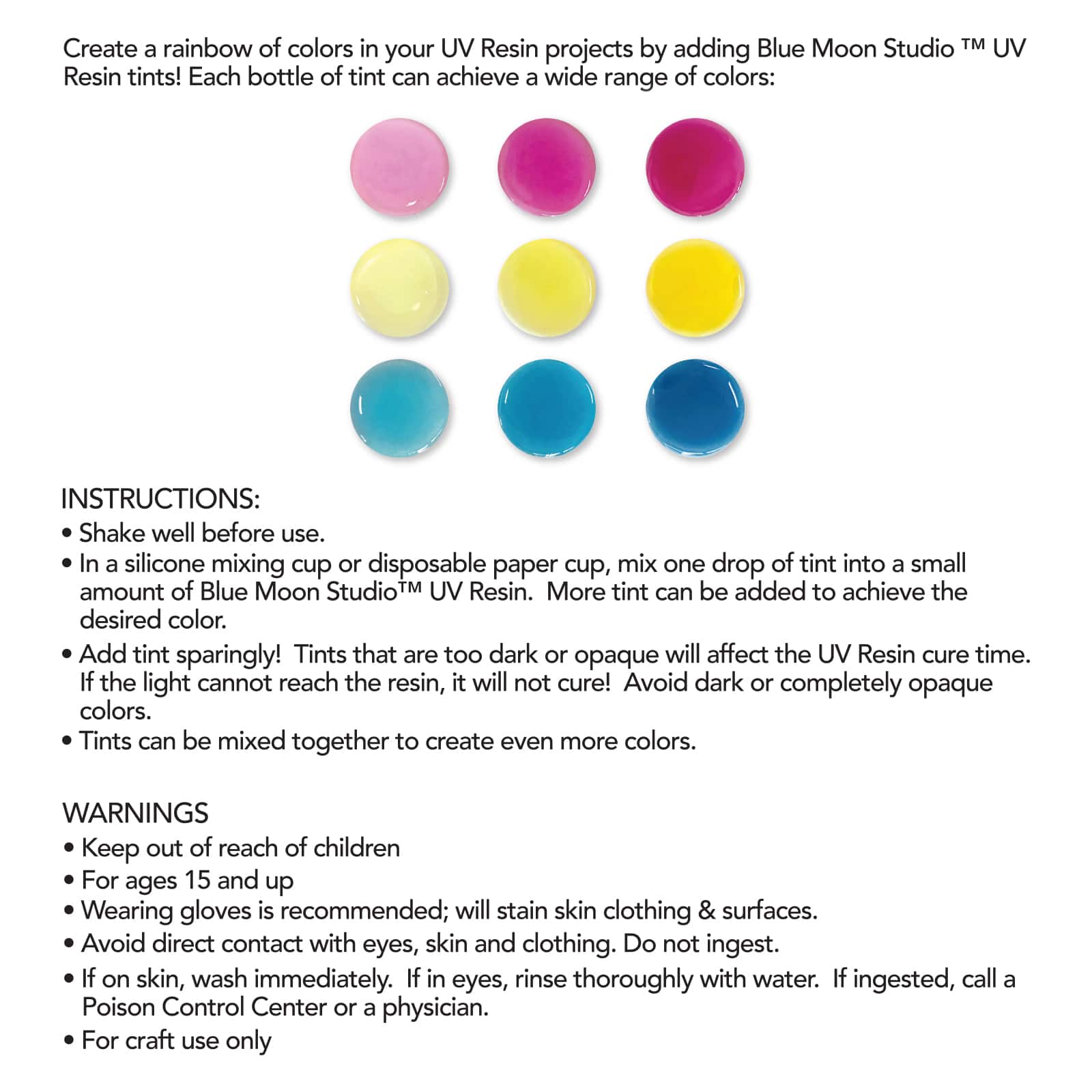 Blue Moon Studio&#x2122; UV Resin Craft Tint Mix 2