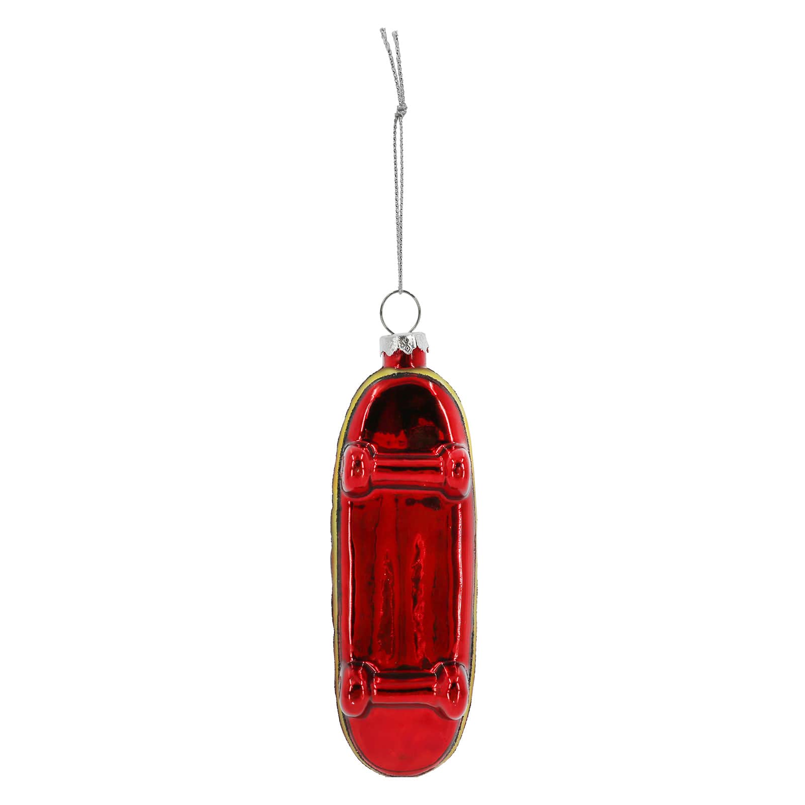 4.75&#x22; Red, Yellow &#x26; Black Flames Glass Skateboard Ornament by Ashland&#xAE;