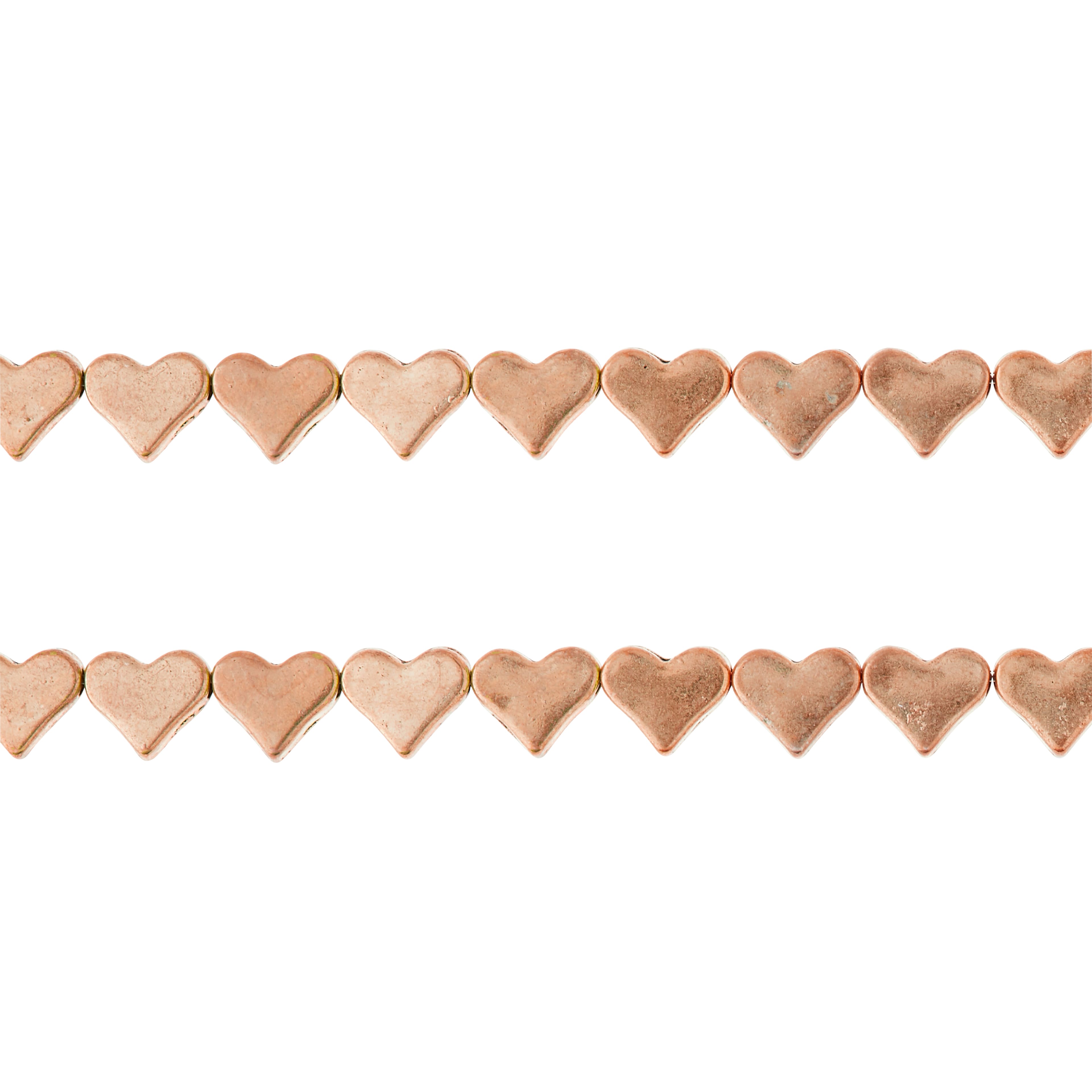 Rose Gold Metal Heart Beads, 6mm by Bead Landing&#x2122;