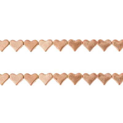 Rose Gold Metal Heart Beads, 6mm by Bead Landing™