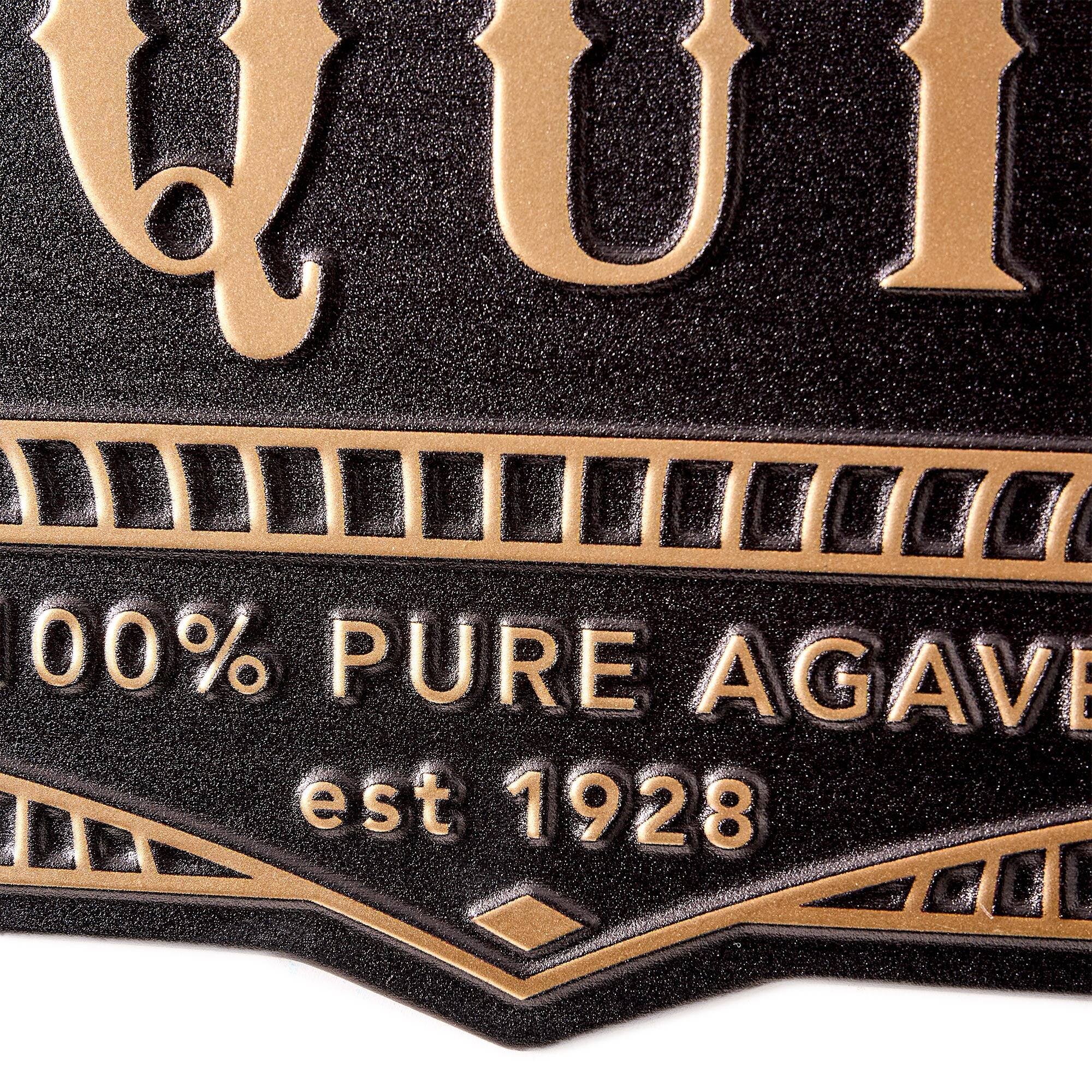 American Art Decor Tequila Embossed Black and Gold Metal Bar Sign