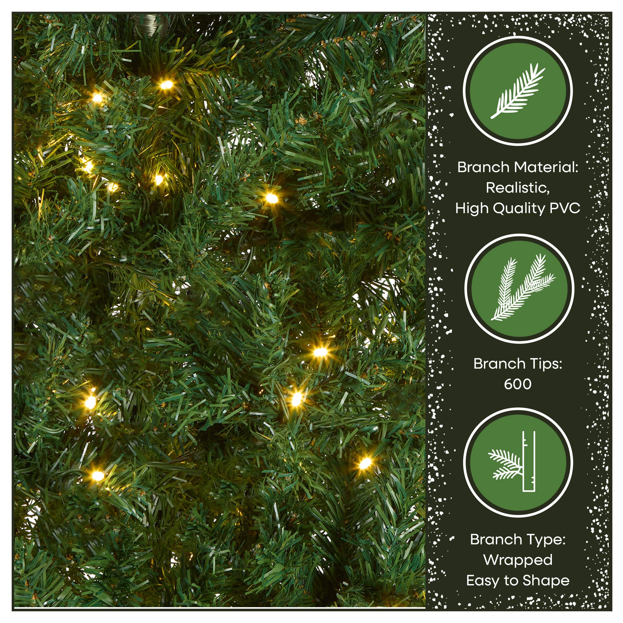 6ft. Pre-Lit Feel Real® Linden Spruce Artificial Christmas Tree, Warm White LED Lights