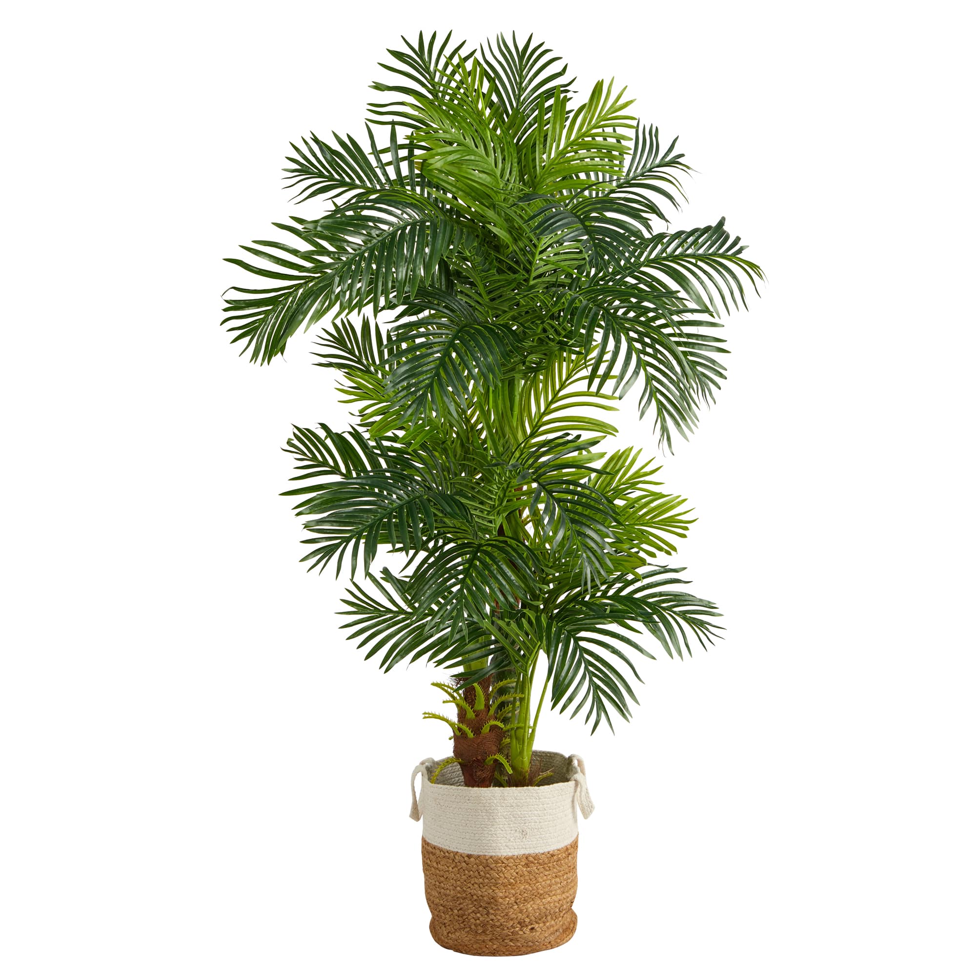 6ft. Hawaii Artificial Palm Tree in Handmade Natural Jute and Cotton Planter