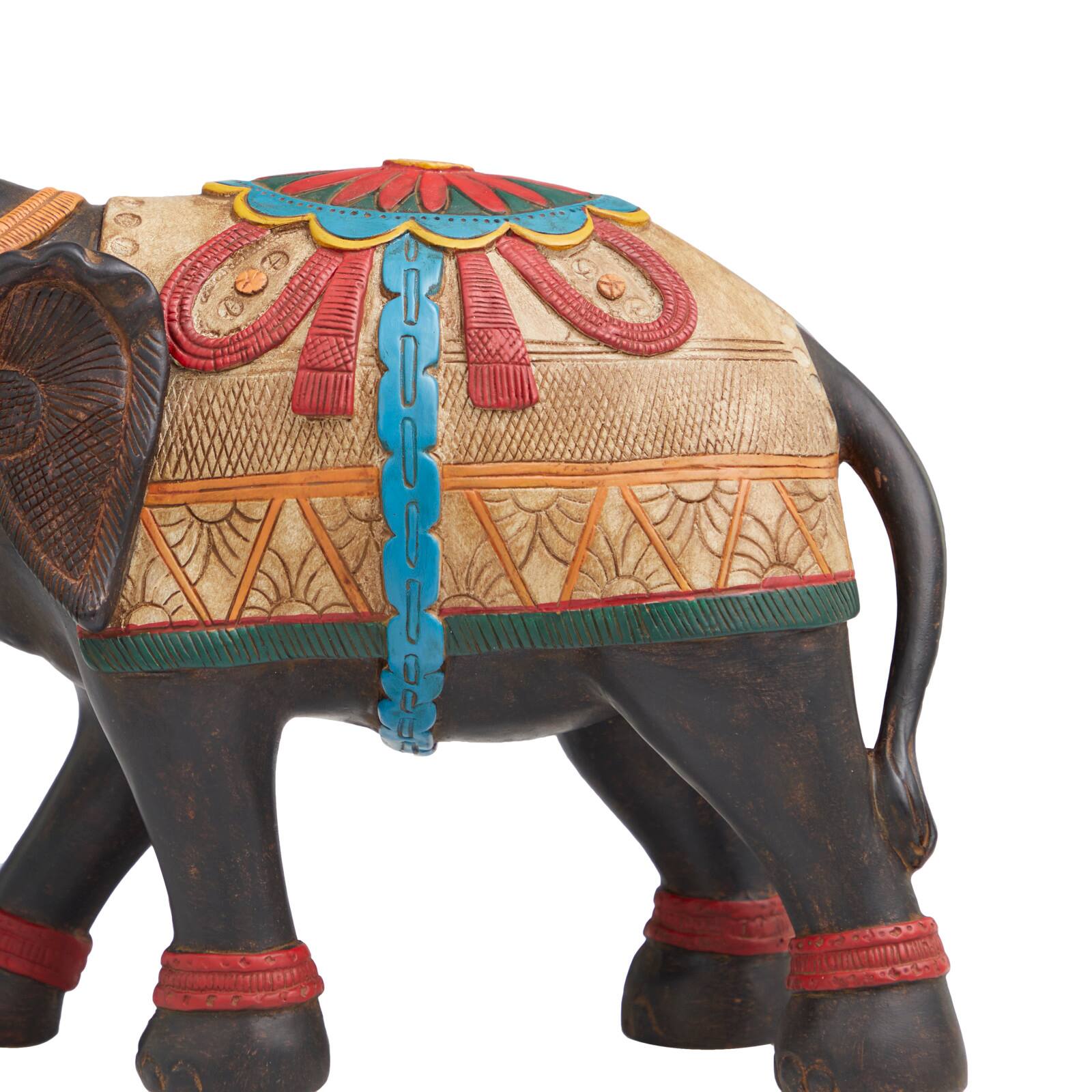 14.25" Intricate Standing Elephant Tabletop Sculpture