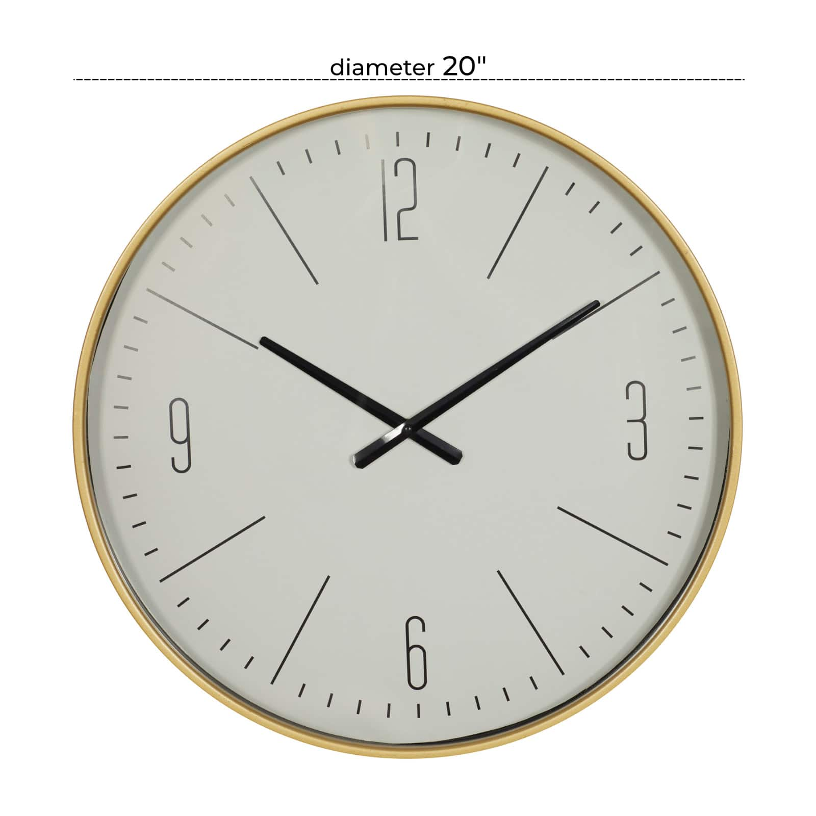 White Glass Contemporary Wall Clock, 20&#x22; x 20&#x22; x 2&#x22;