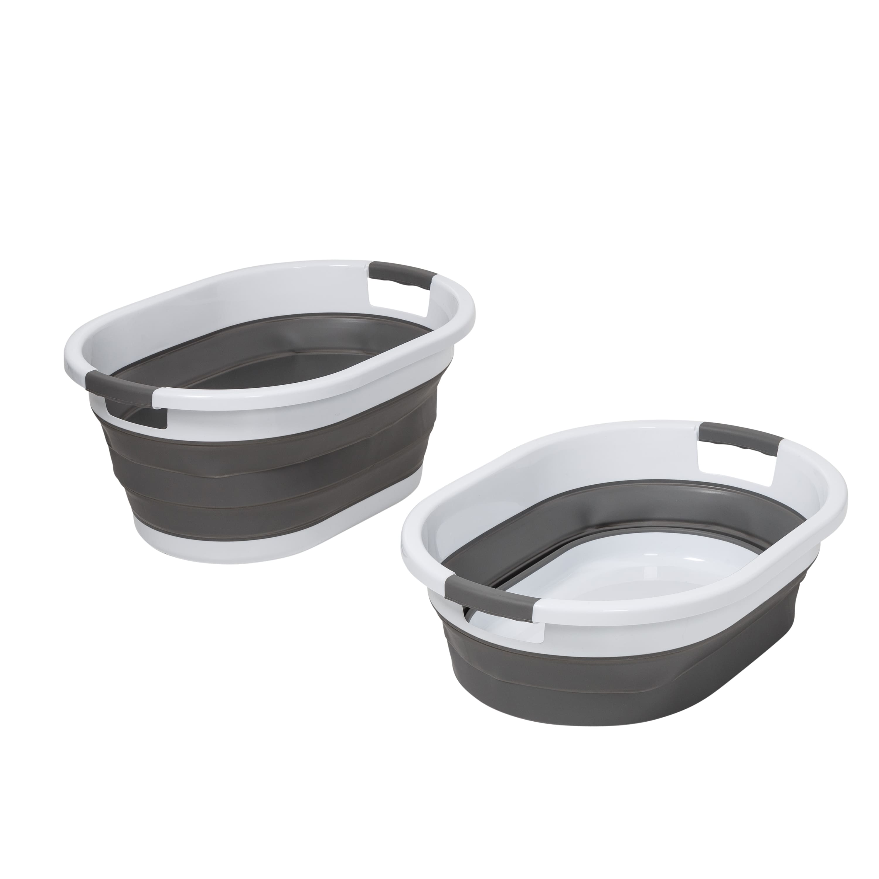Honey Can Do 24&#x22; Collapsible Rubber Laundry Basket Set