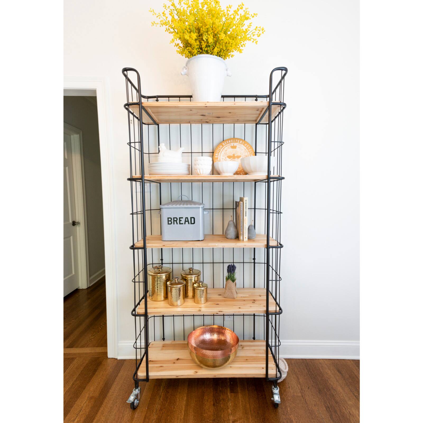 Hello Honey® Enameled Metal Distressed "BREAD" Box with Lid