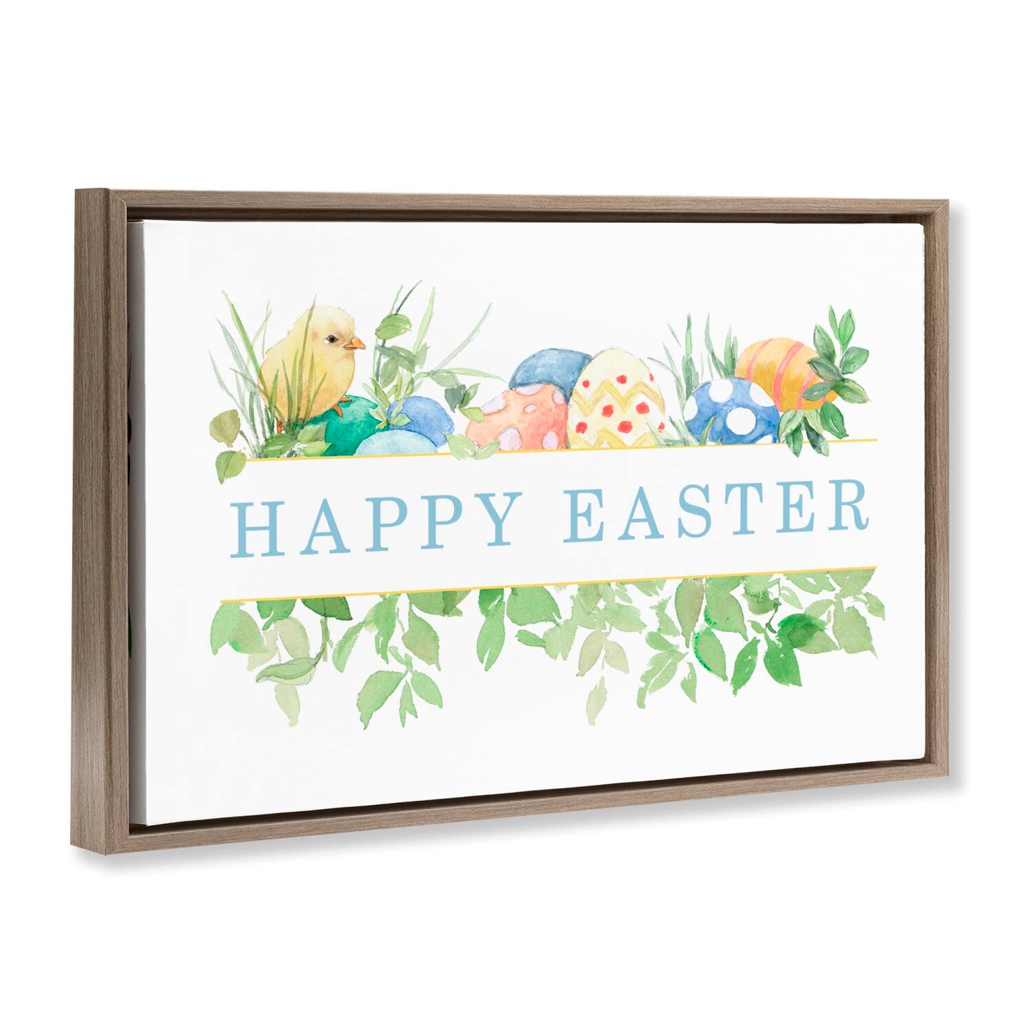 Stupell Industries Floral Happy Easter Floater Framed Art