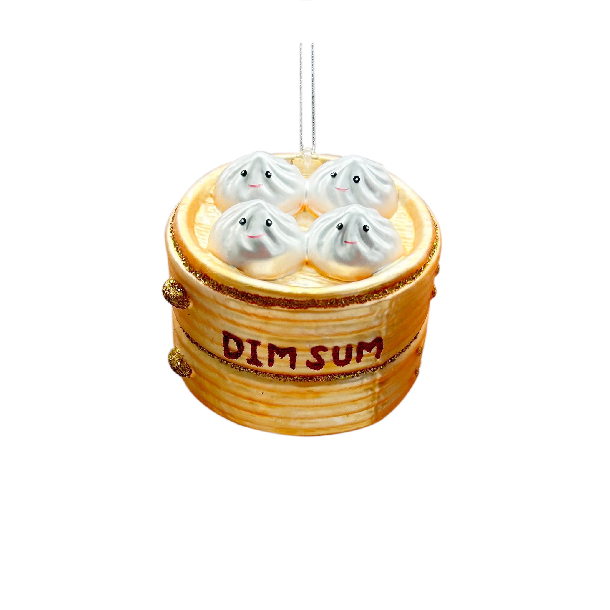 3.25&#x22; Gold &#x26; White Dim Sum Glass Ornament by Ashland&#xAE;
