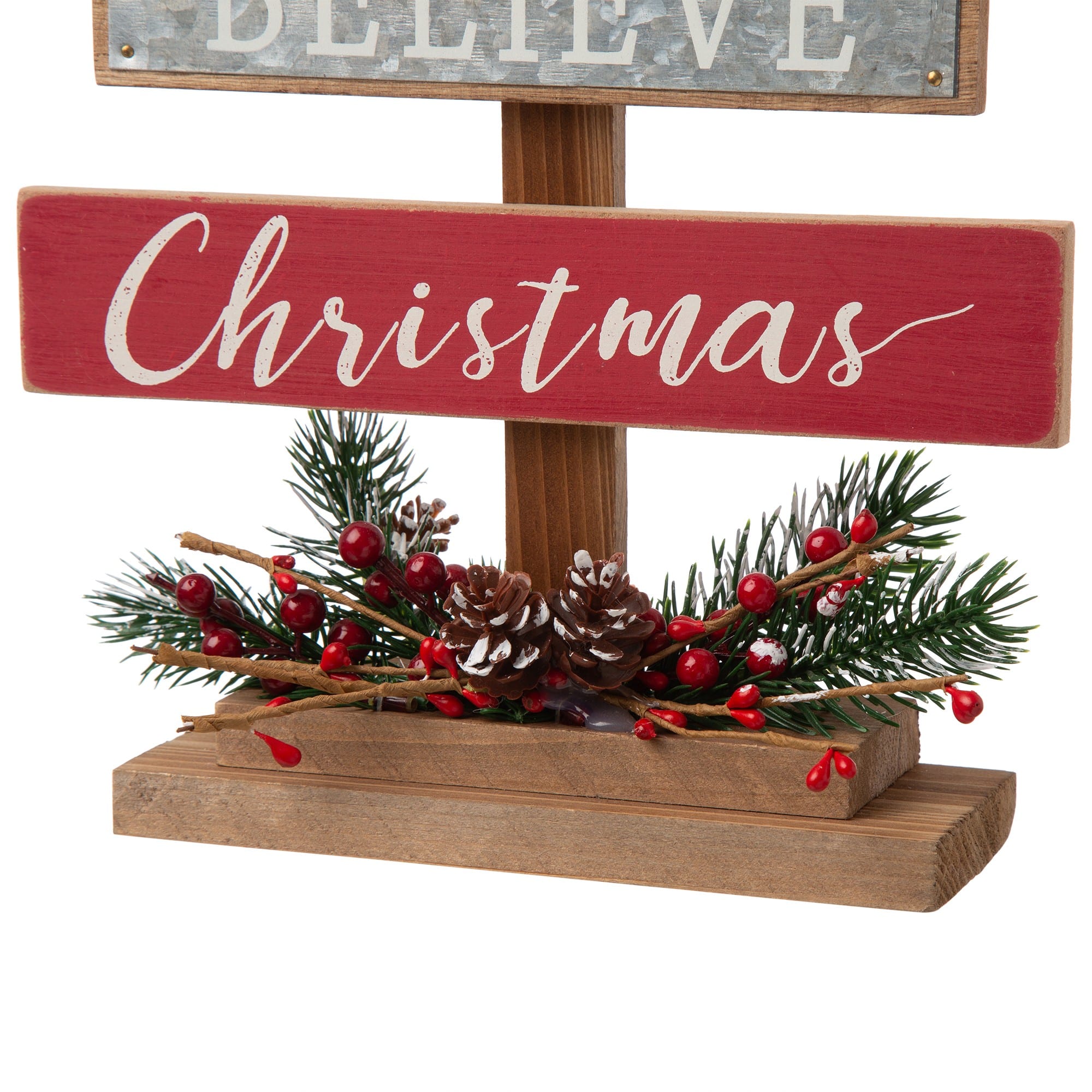 Glitzhome&#xAE; 20&#x22; Wooden Christmas Tree Sign