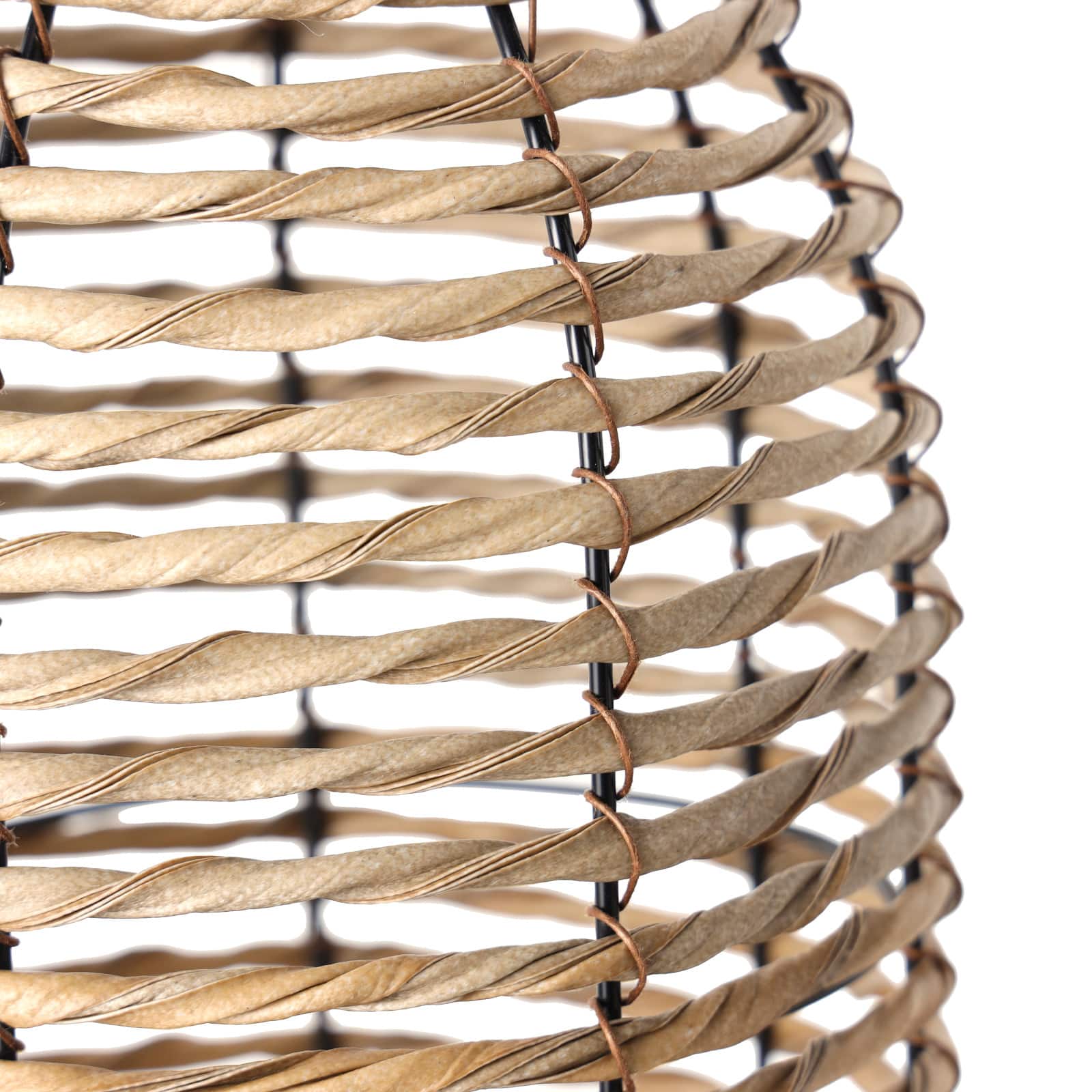 Light Brown Plastic Rattan Handmade Vase Set